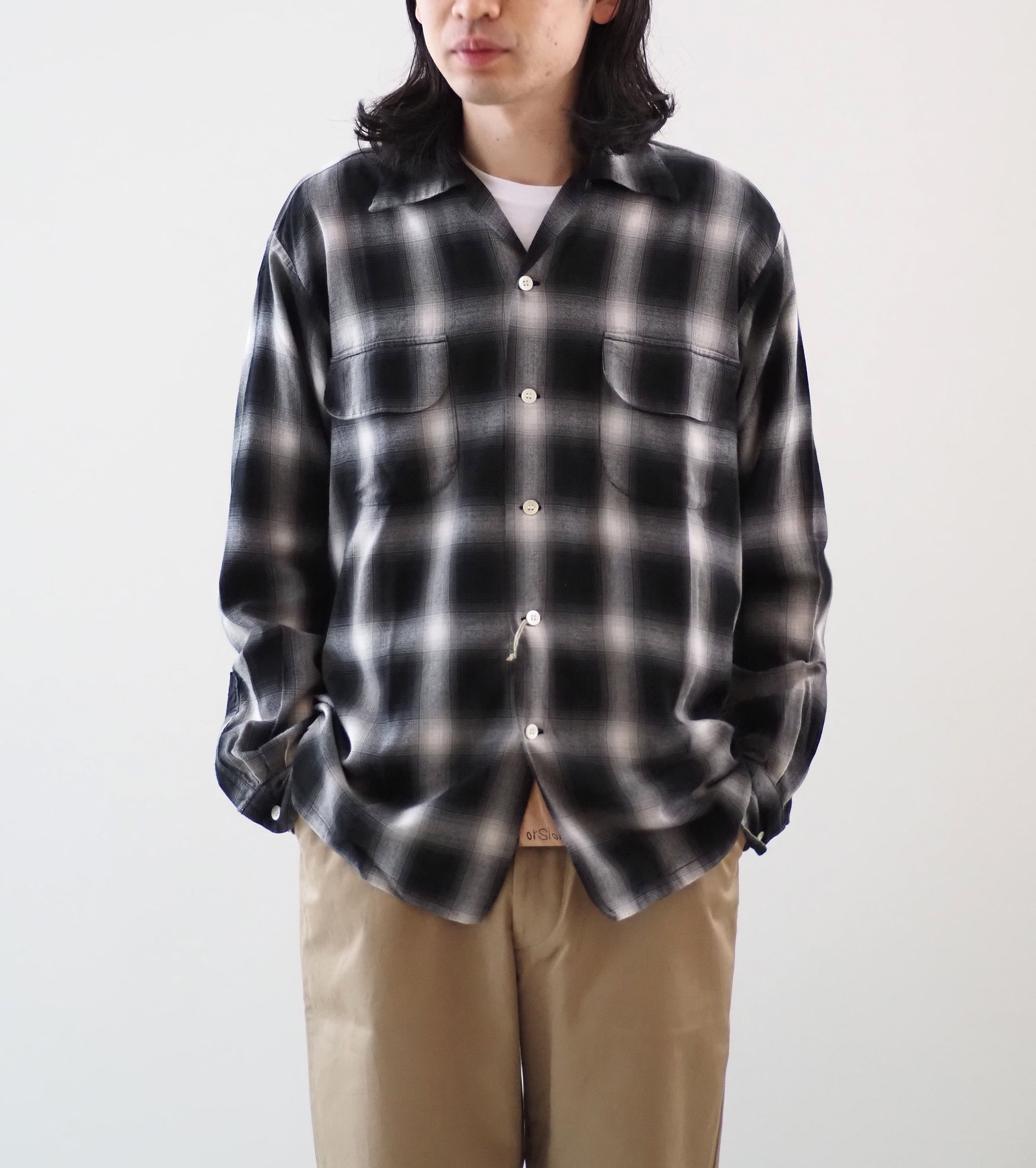 orslow Ombre Check Shirt , Black