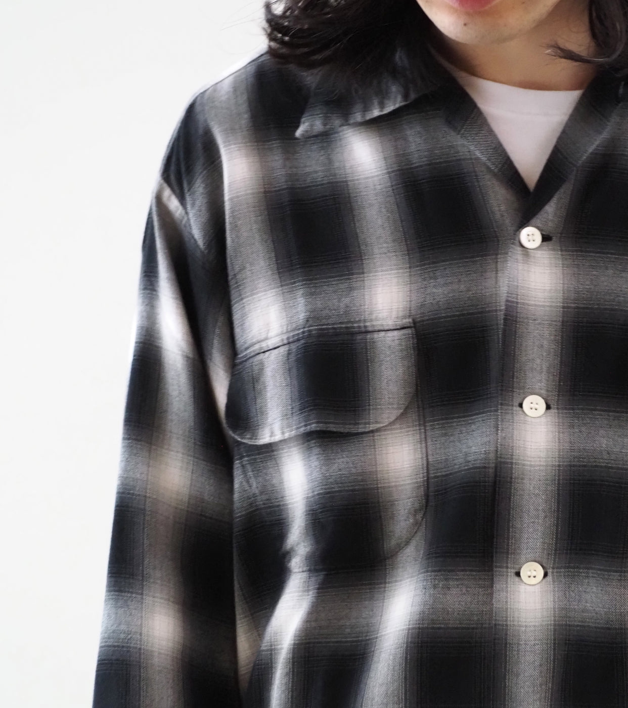 orslow Ombre Check Shirt , Black