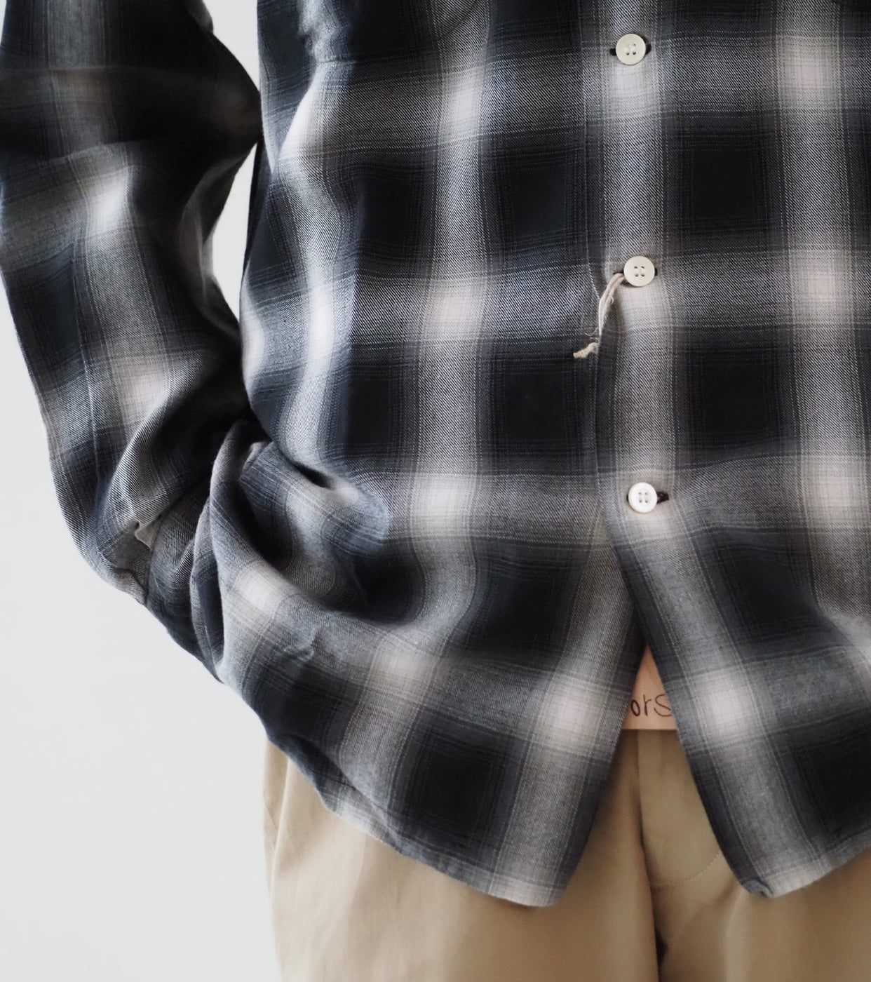 orslow Ombre Check Shirt , Black