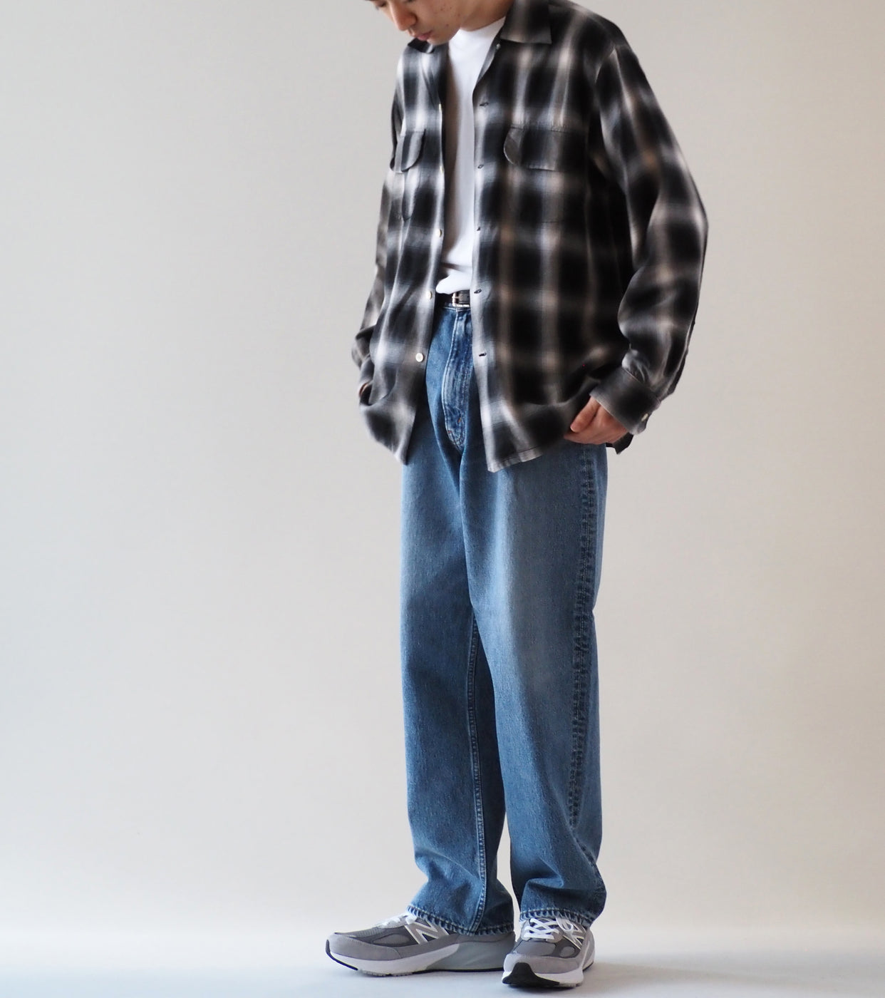 orslow Ombre Check Shirt , Black
