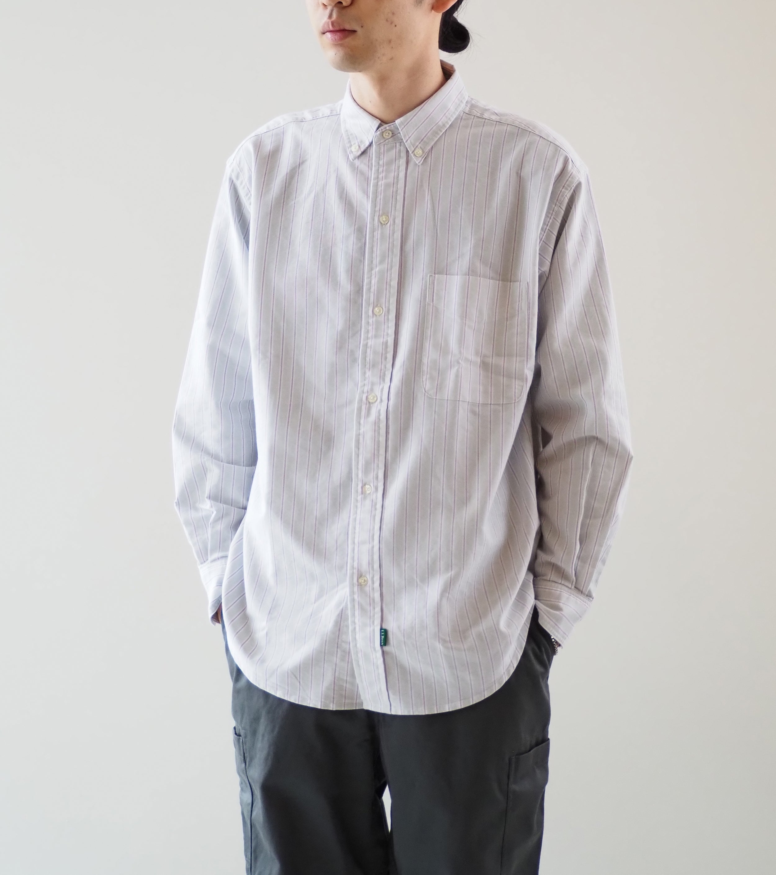 L.L.Bean JAPAN EDITION  ORONO Long sleeve shirt, Jada × Plum × White