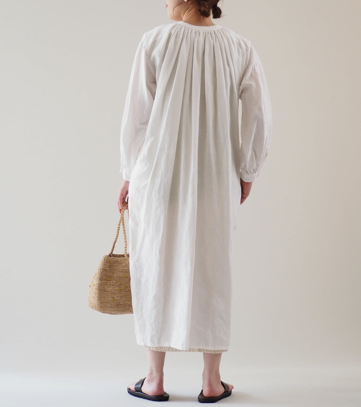 YAECA CANVAS DESIGN Gathered Dress ,White
