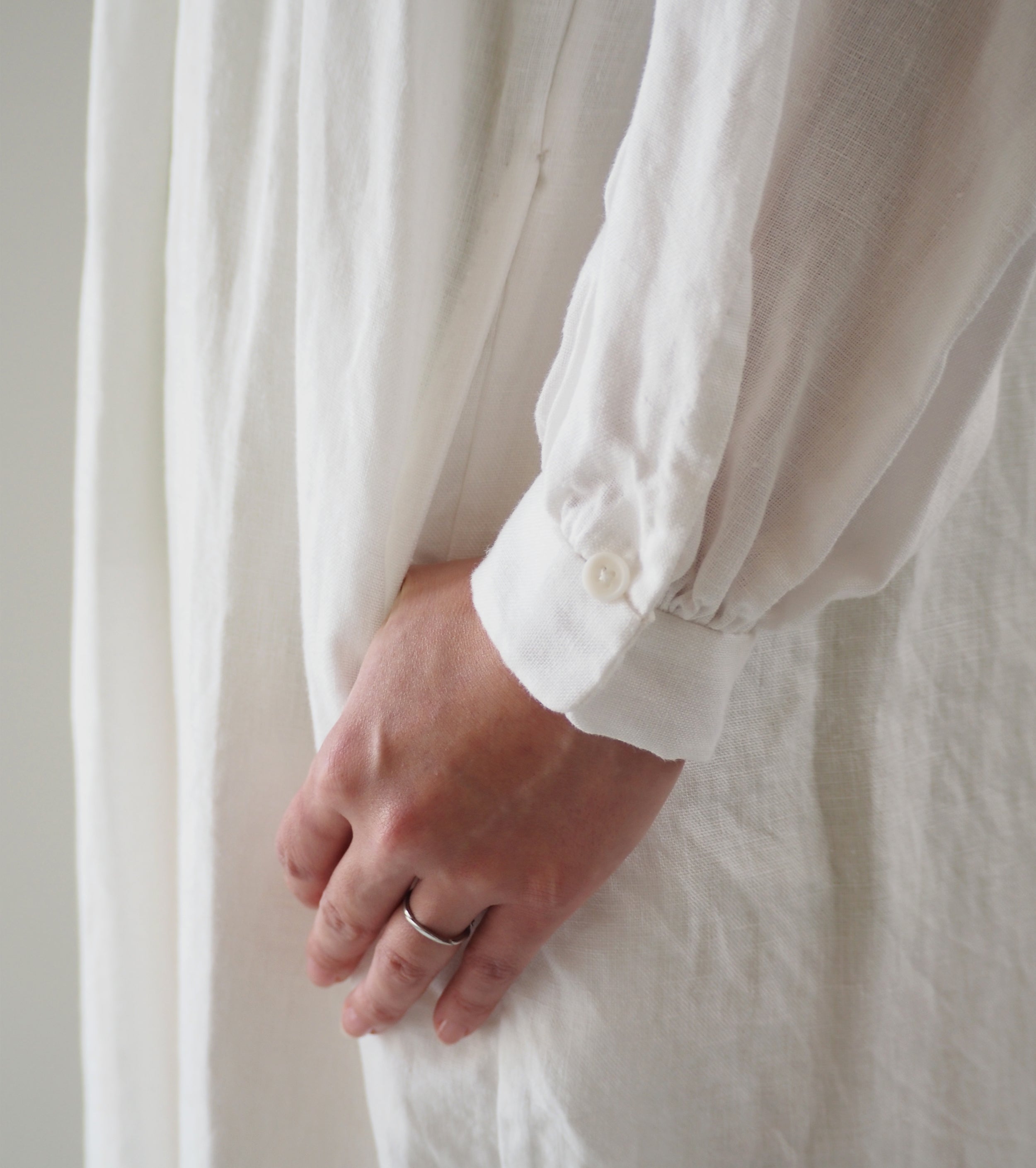 YAECA CANVAS DESIGN Gathered Dress ,White