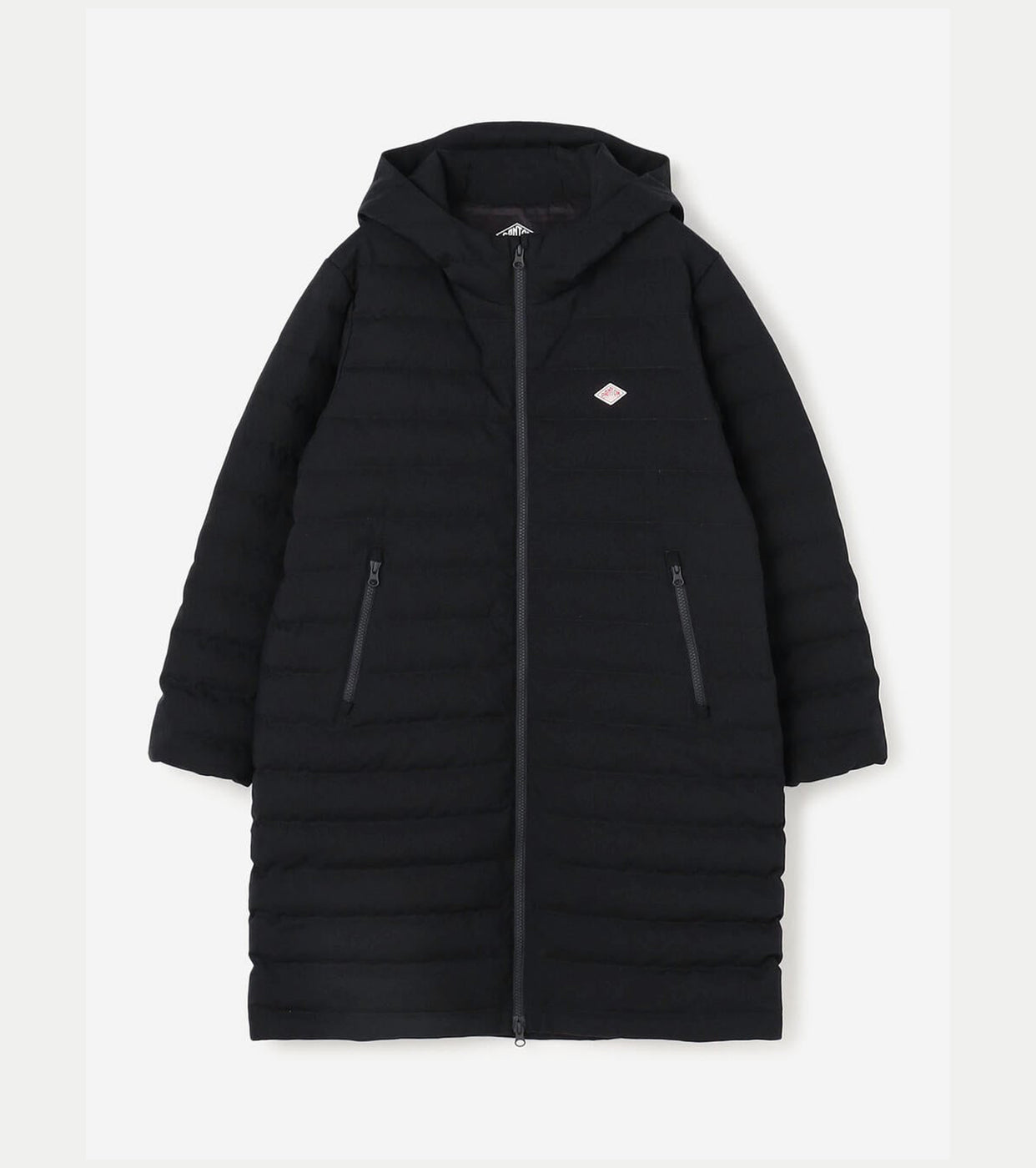 DANTON Wool like Polyester Middle Down Hooded Jacket, Navy