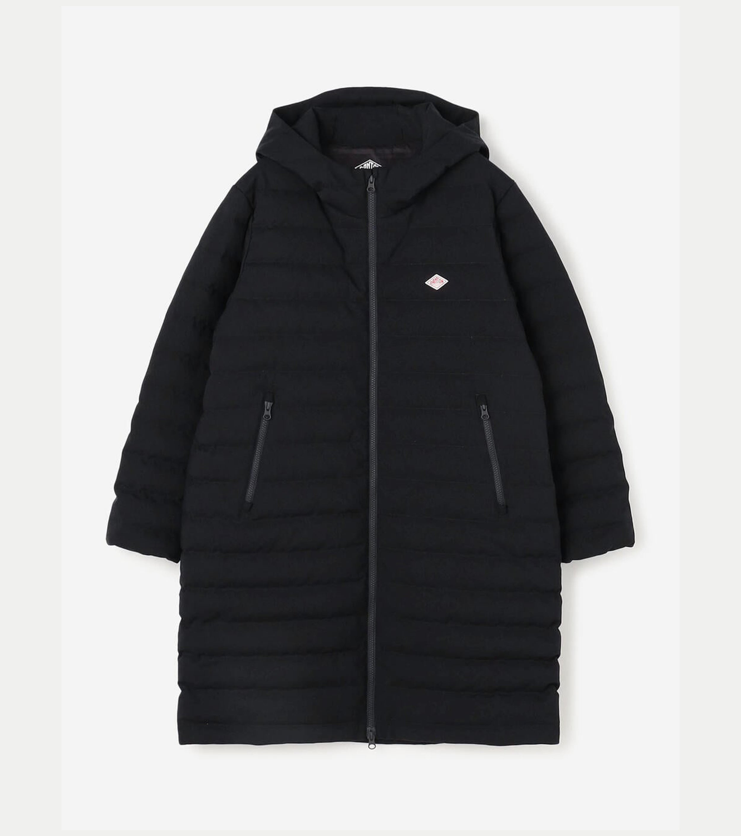 DANTON Wool like Polyester Middle Down Hooded Jacket, Navy
