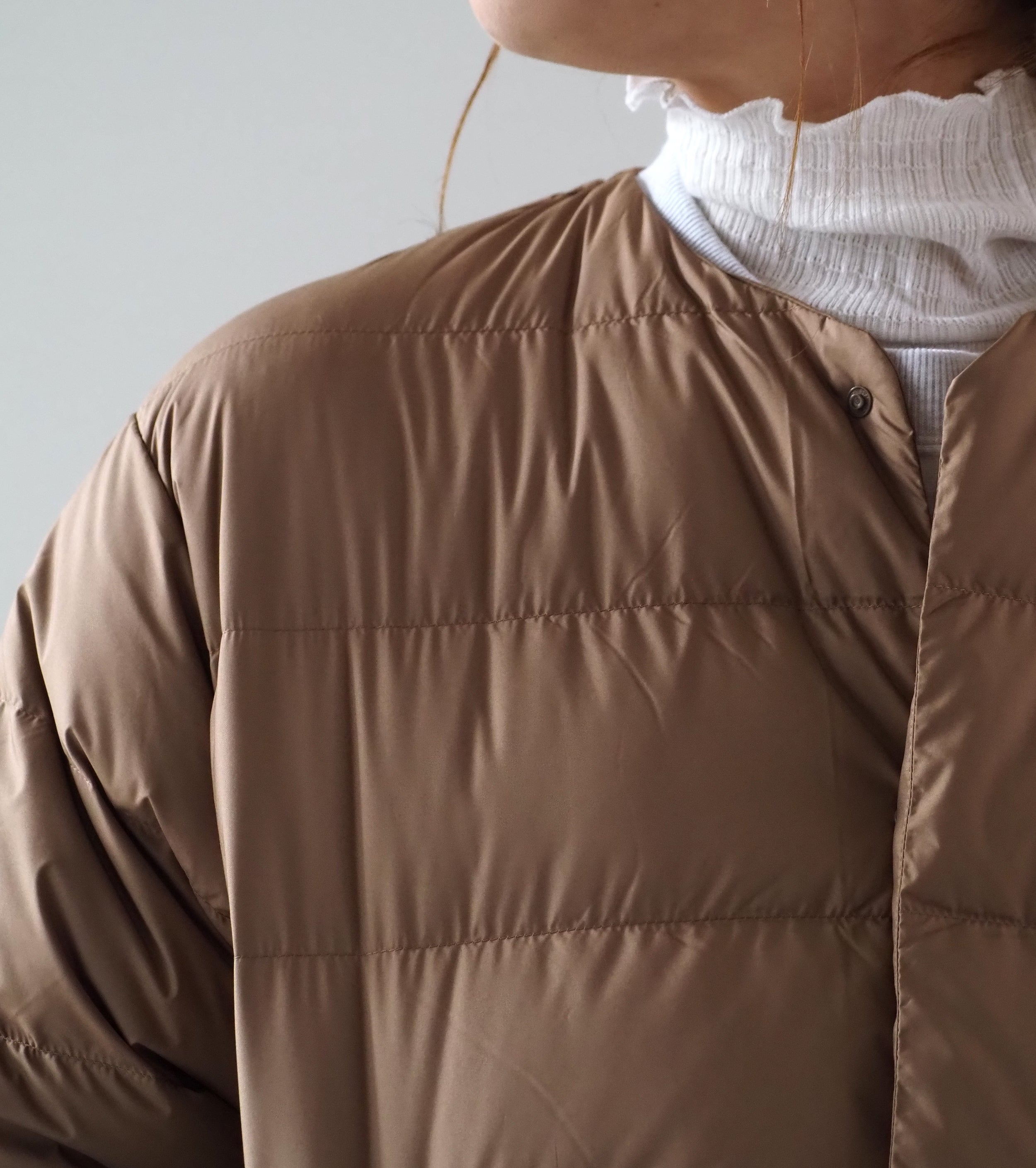 ORCIVAL Round Neck Long Coat , Camel