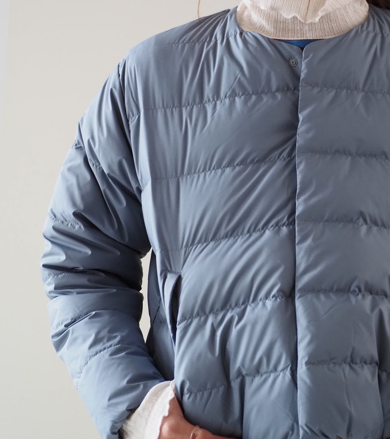 ORCIVAL ROUND NECK BLOUSON , Dusty Blue