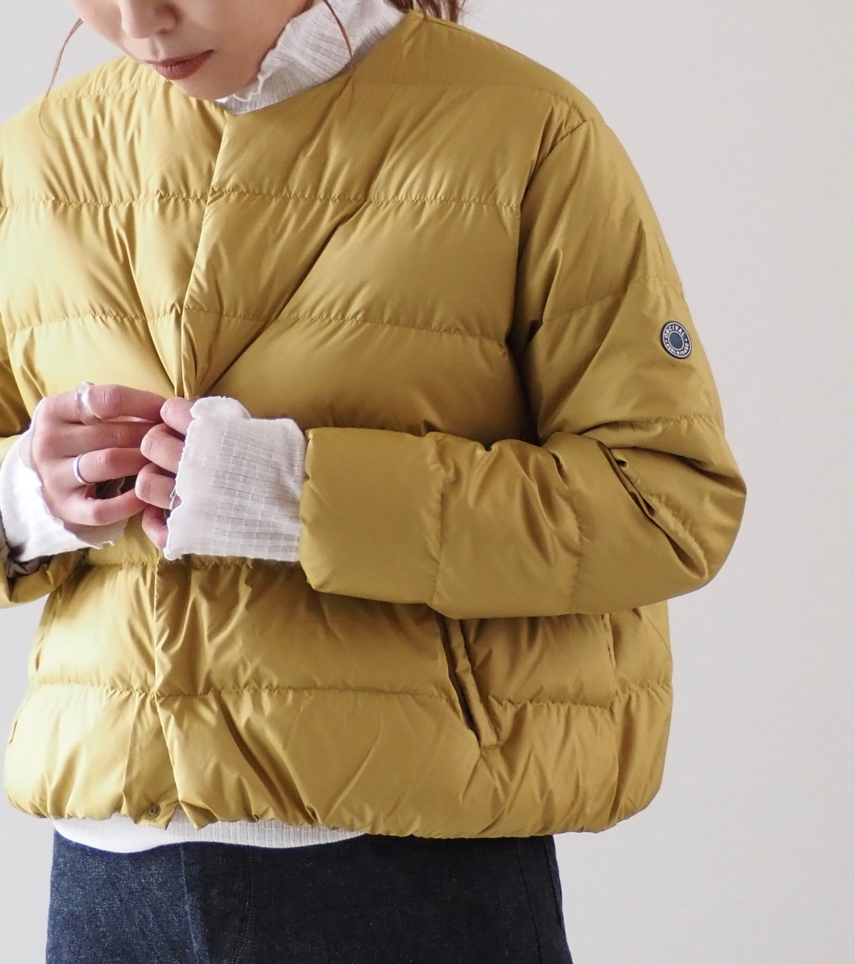 ORCIVAL ROUND NECK BLOUSON , Mustard