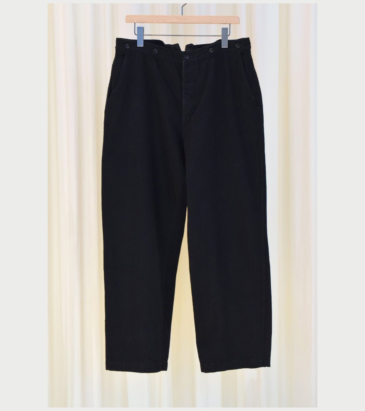 COMOLI Denim Over Pants,Black