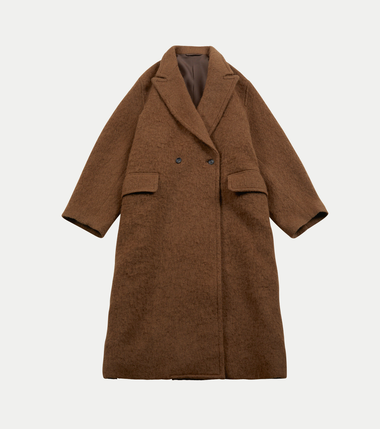 blurhms Wool Shaggy Chester Coat,Camel Brown