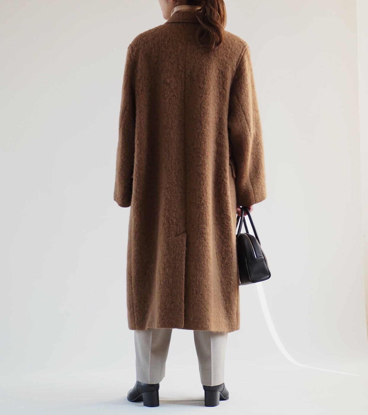 blurhms Wool Shaggy Chester Coat,Camel Brown