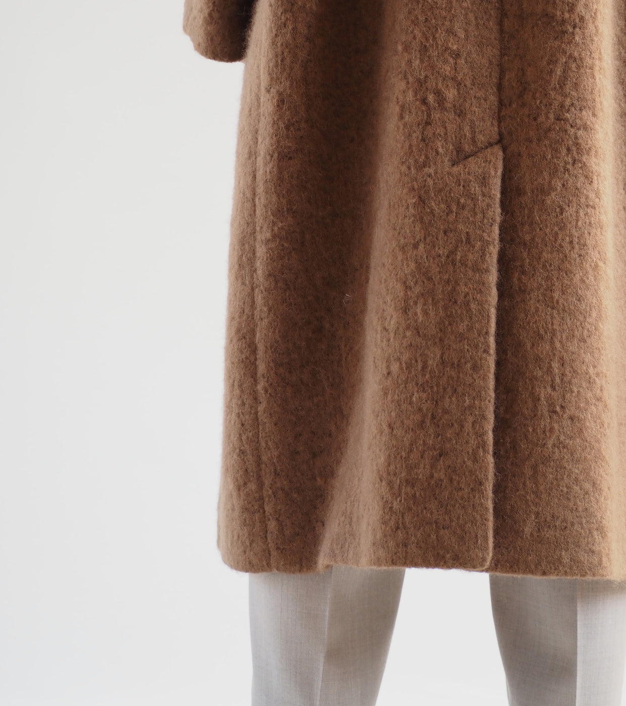 blurhms Wool Shaggy Chester Coat,Camel Brown