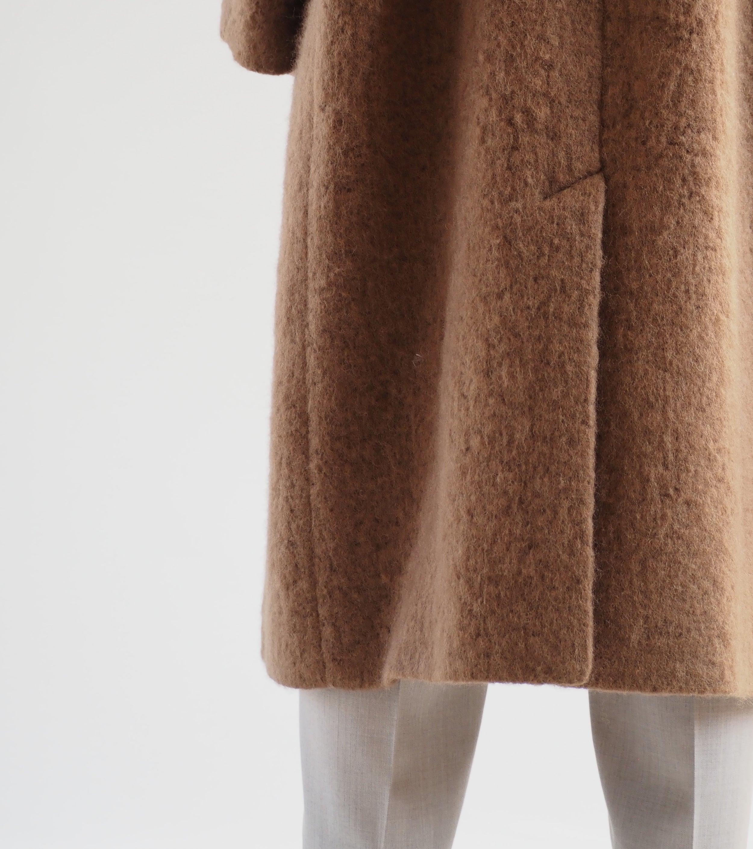 blurhms Wool Shaggy Chester Coat,Camel Brown