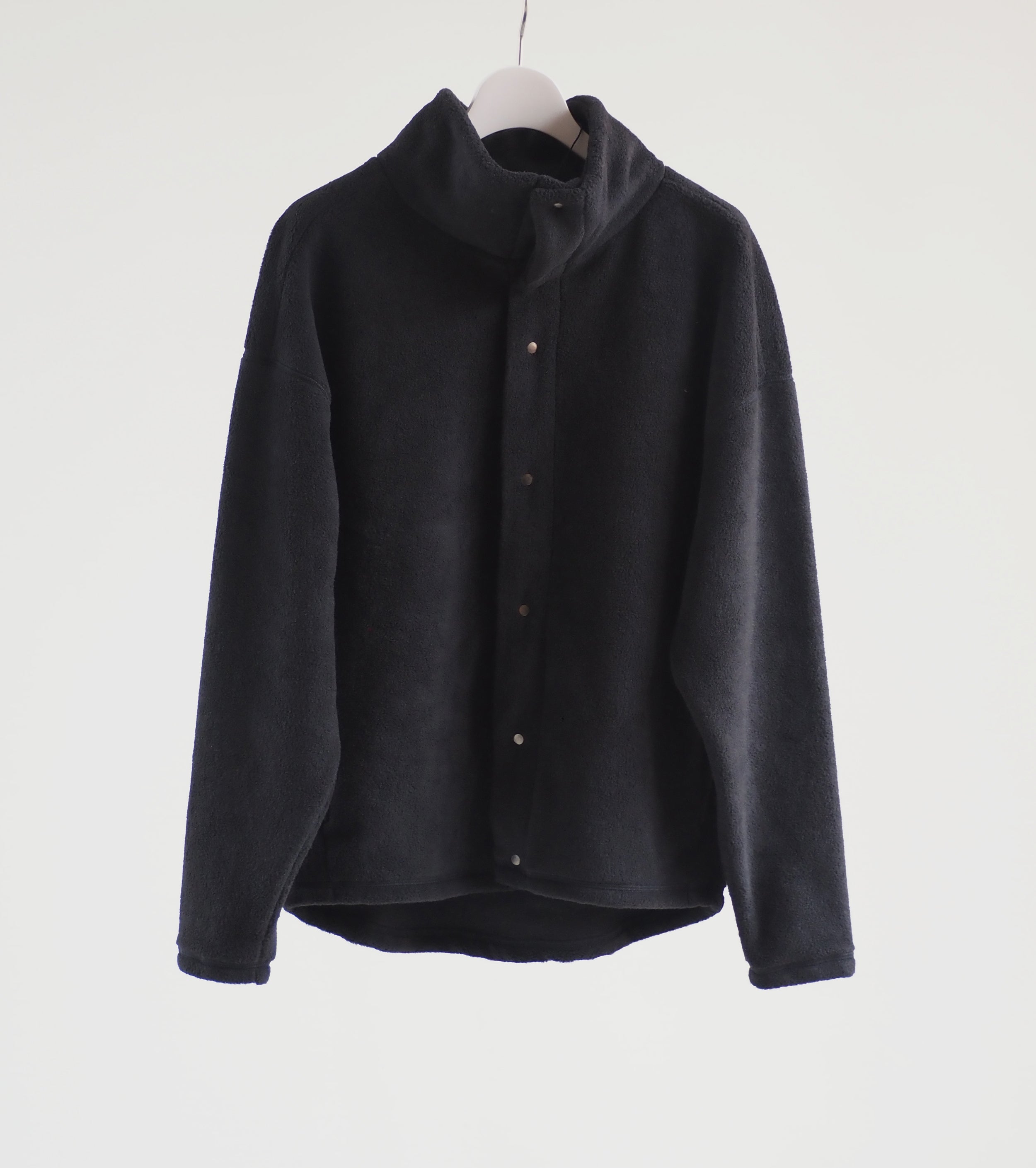 ALWEL FLEECE BUTTON JACKET,Black