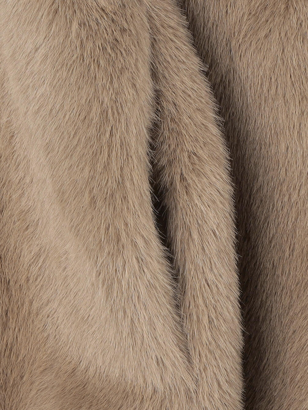 LE GLAZIK Eco Fur Hooded Short Coat,Beige