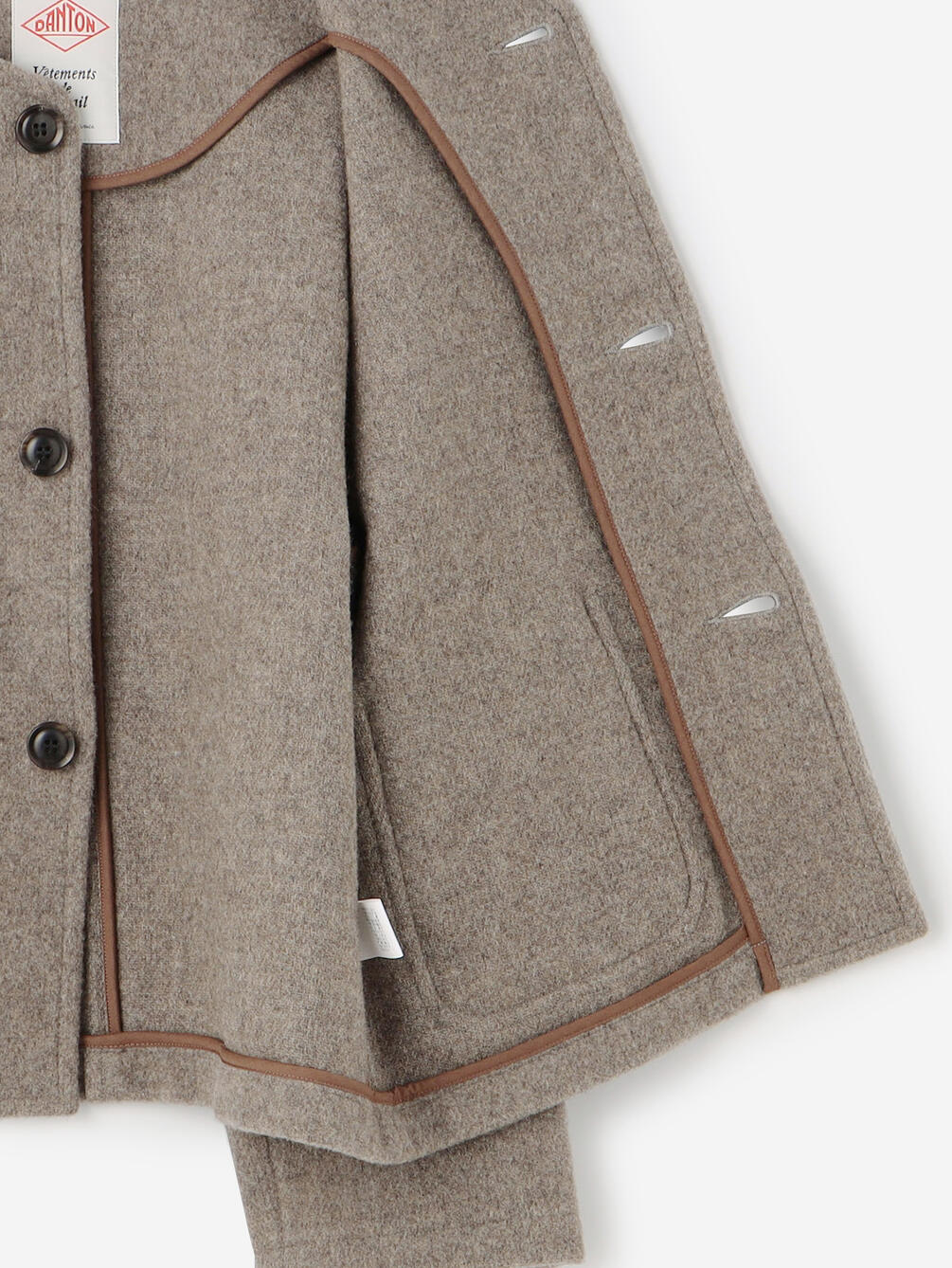 DANTON Wool Light Pile Colorless Jacket , Beige