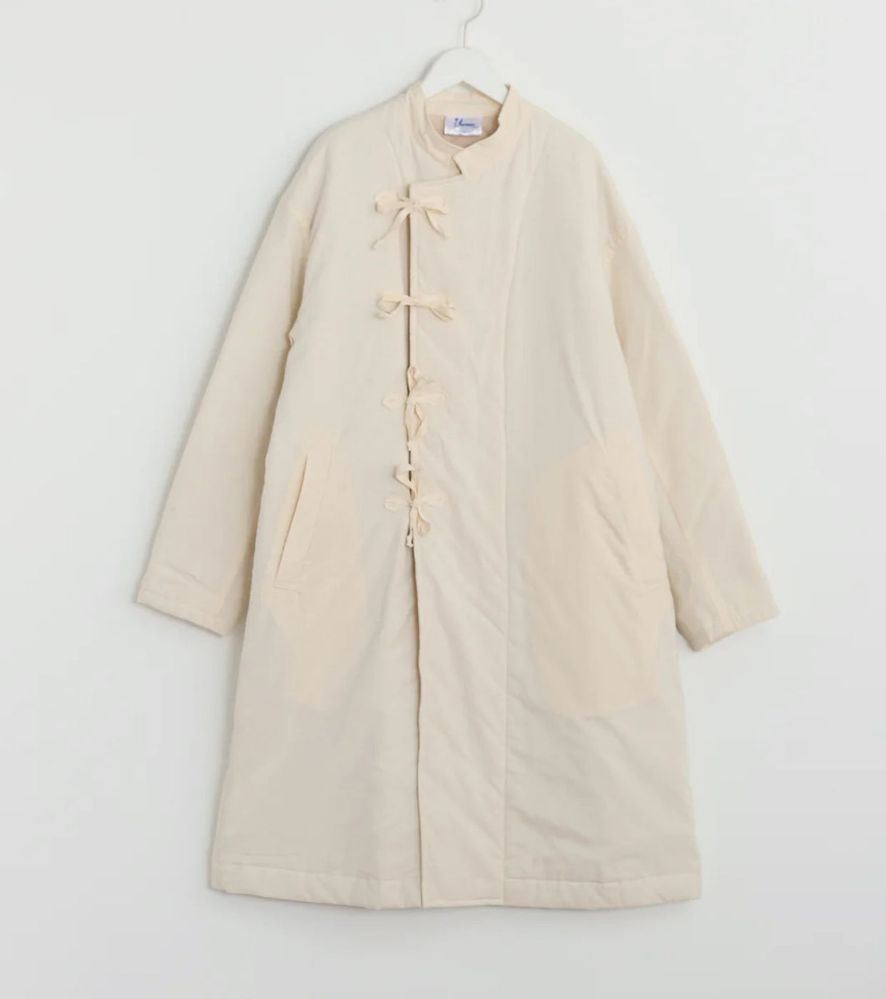 Yarmo Quilting Wide Wrap Coat,Natural