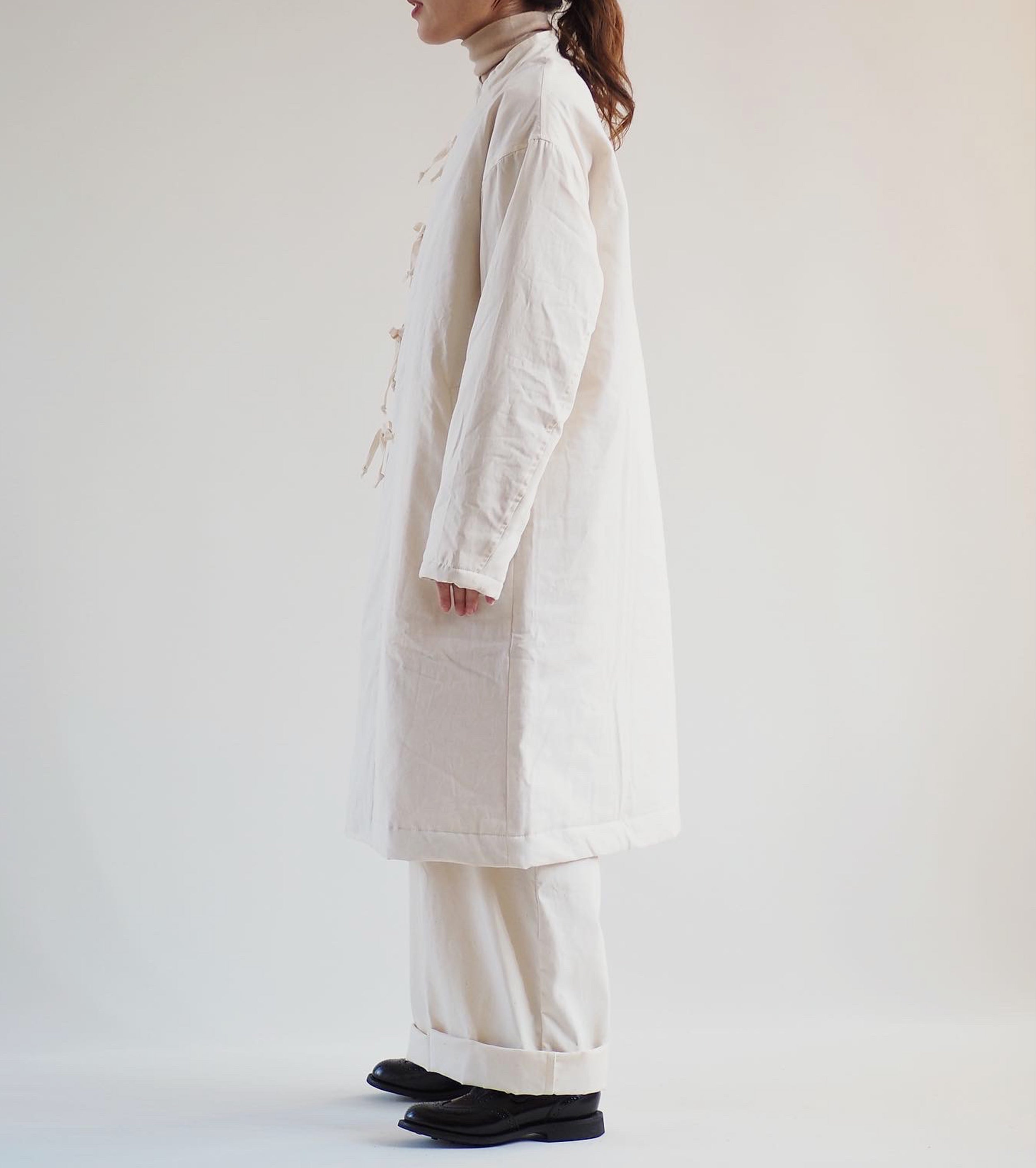 Yarmo Quilting Wide Wrap Coat,Natural