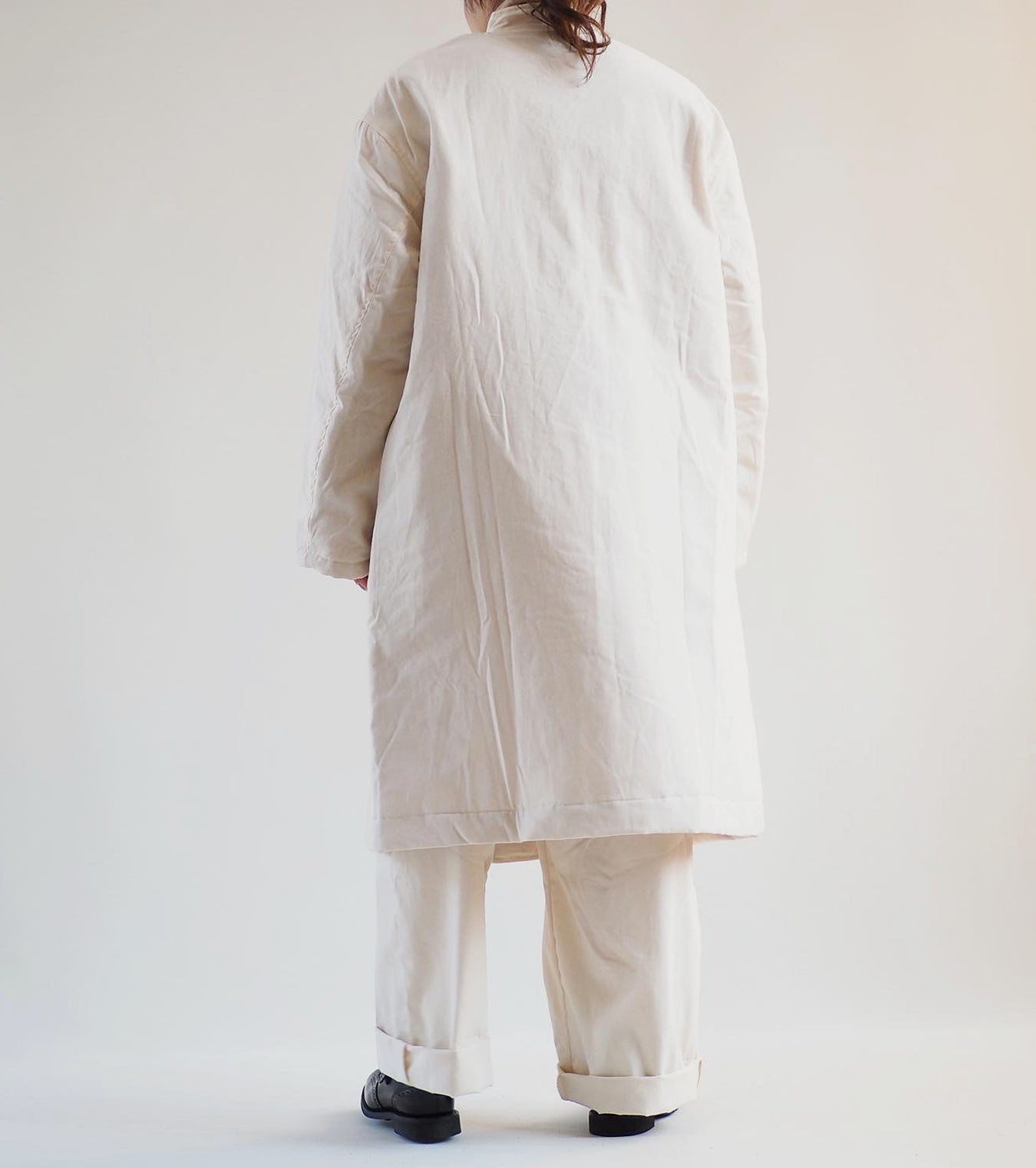 Yarmo Quilting Wide Wrap Coat,Natural