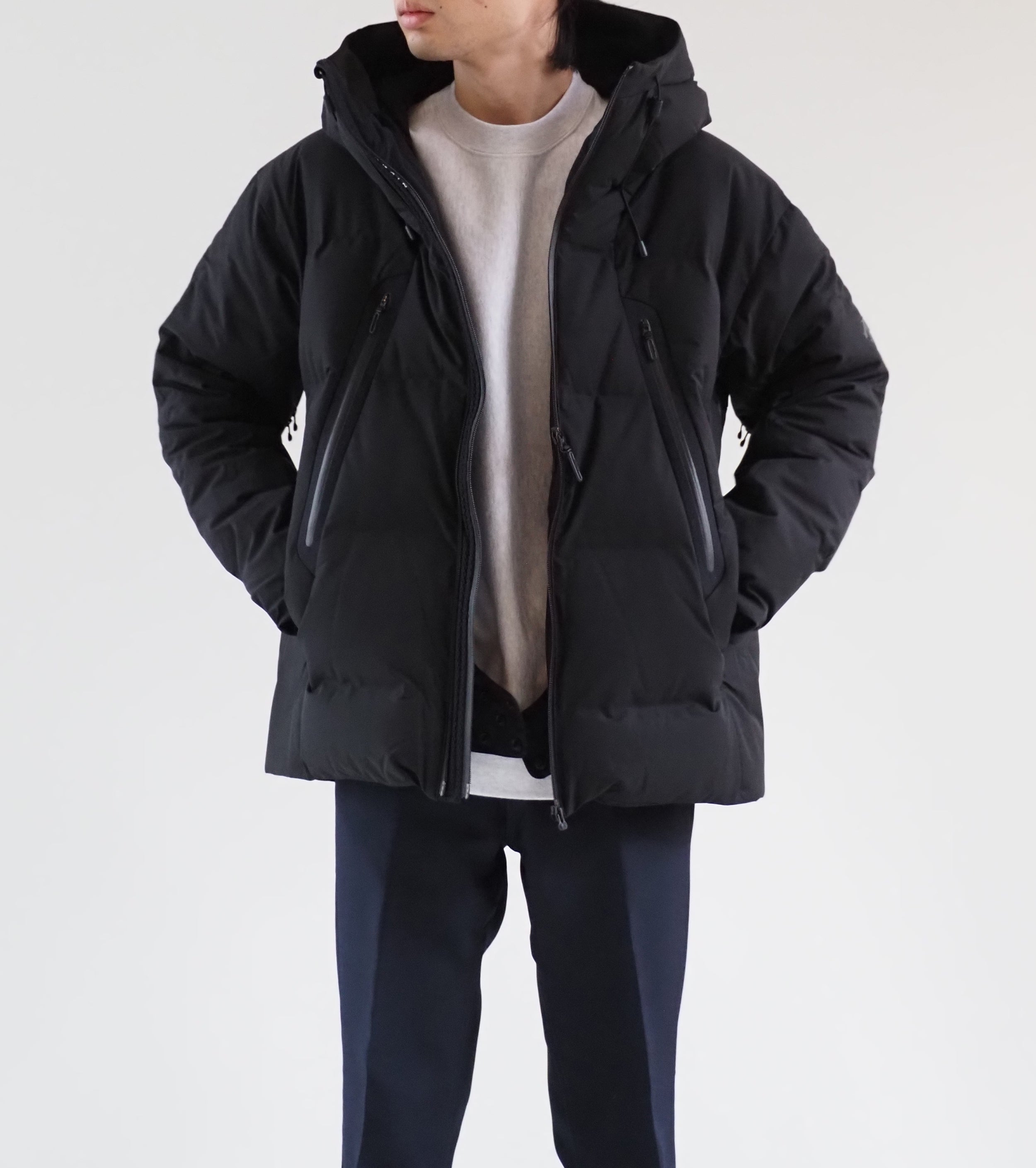 MIZUSAWA DOWN OVERSIZED JACKET "MOUNTAINEER",Black