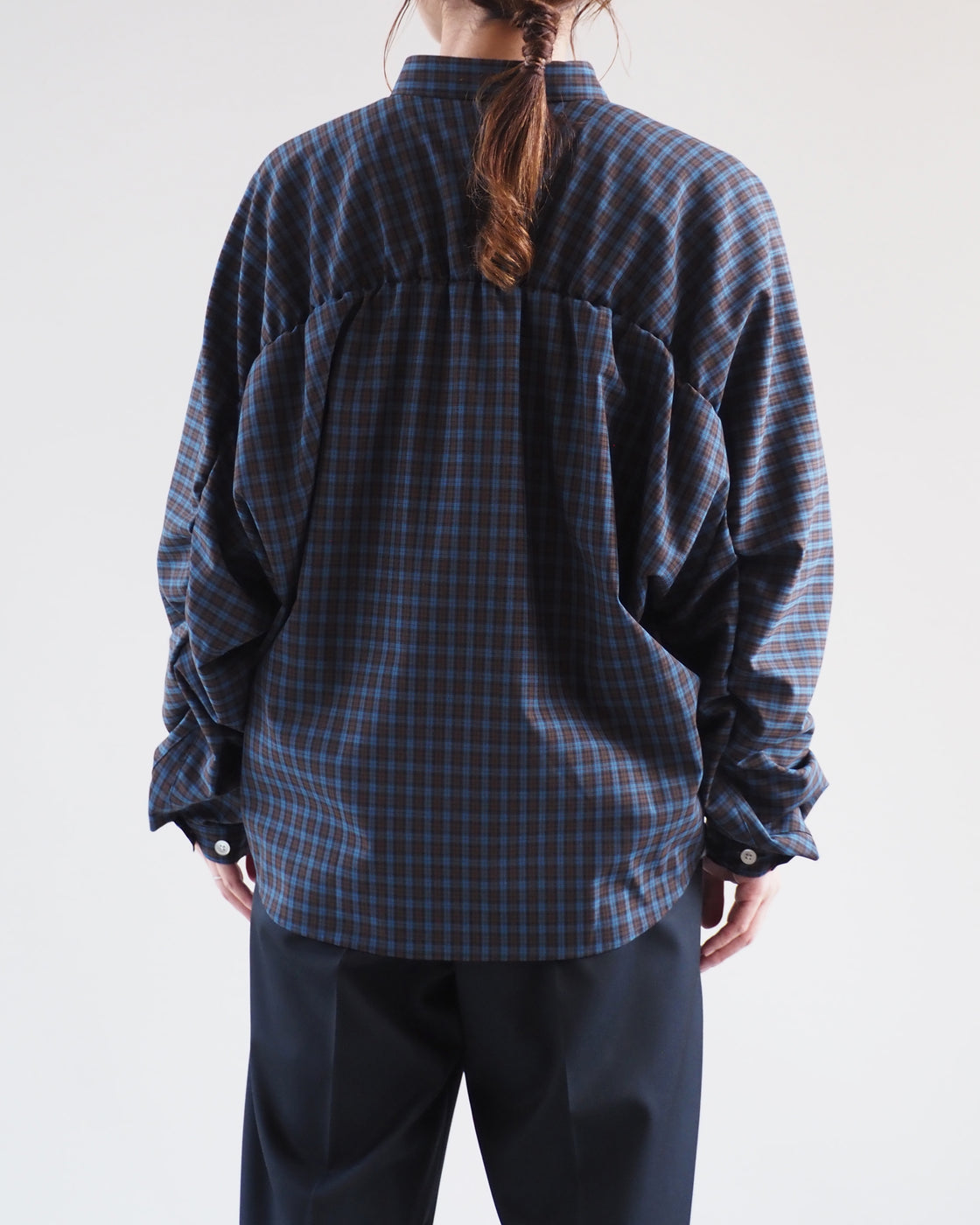 Puckering Shirt, Blue Check