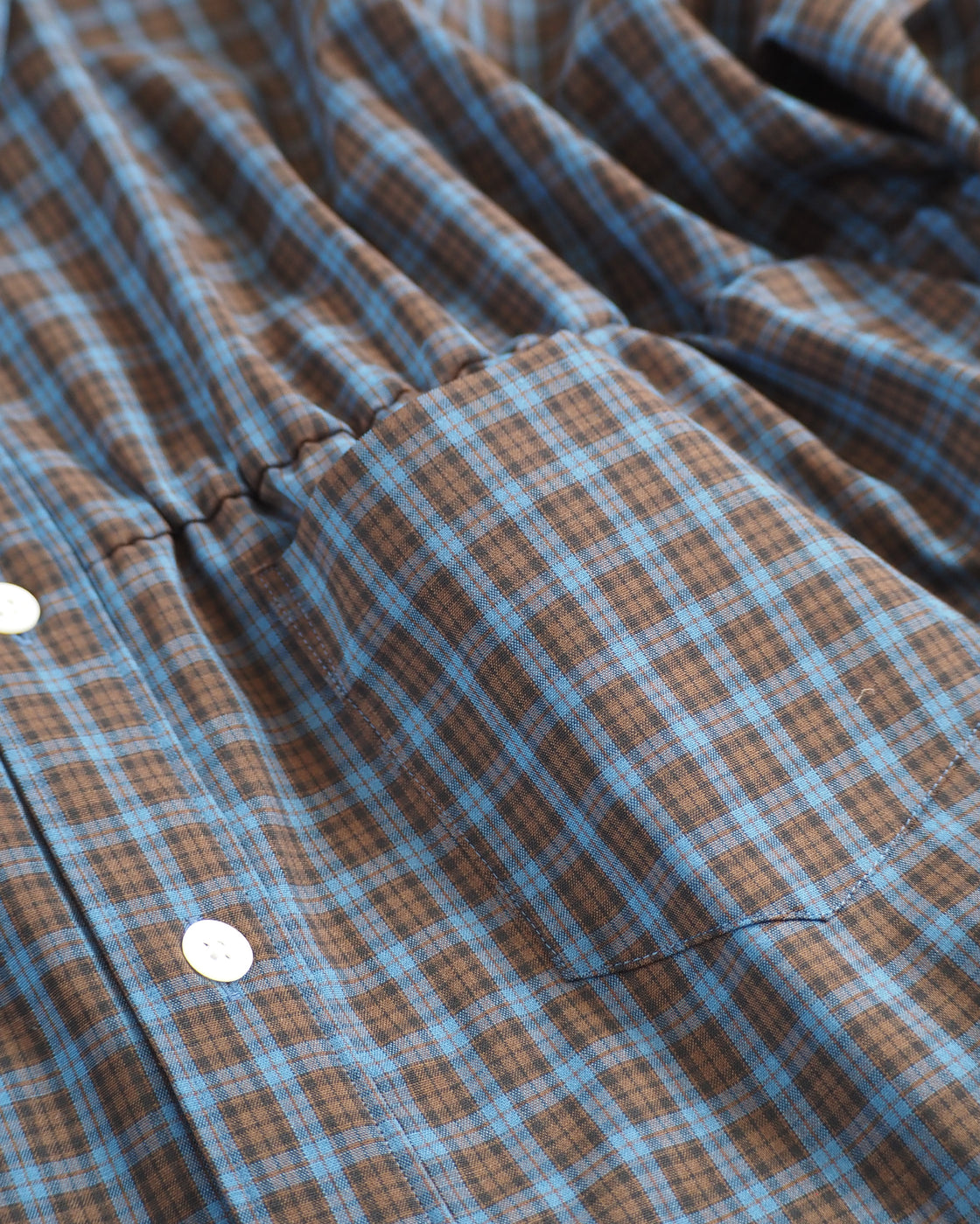Puckering Shirt, Blue Check