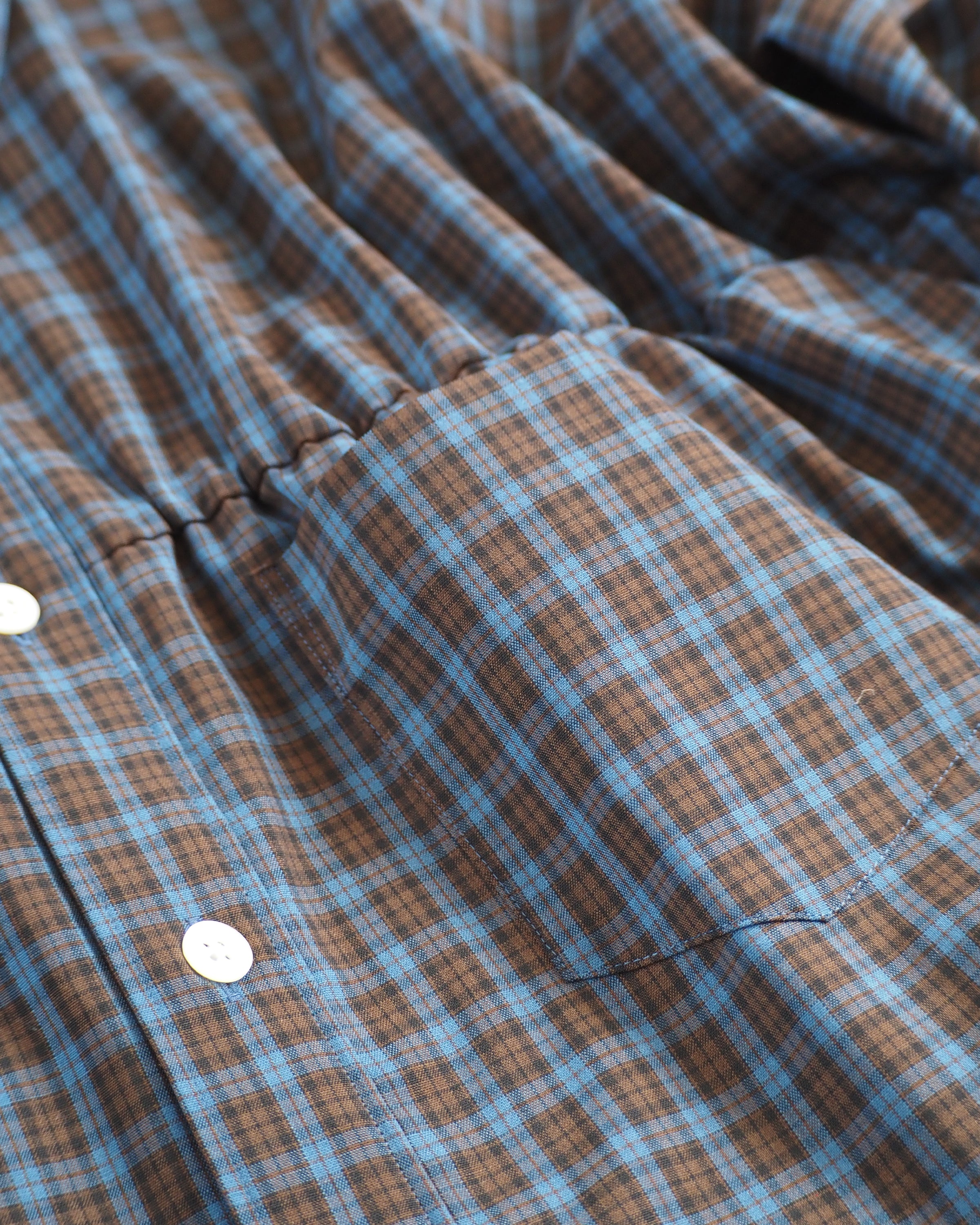 Puckering Shirt, Blue Check