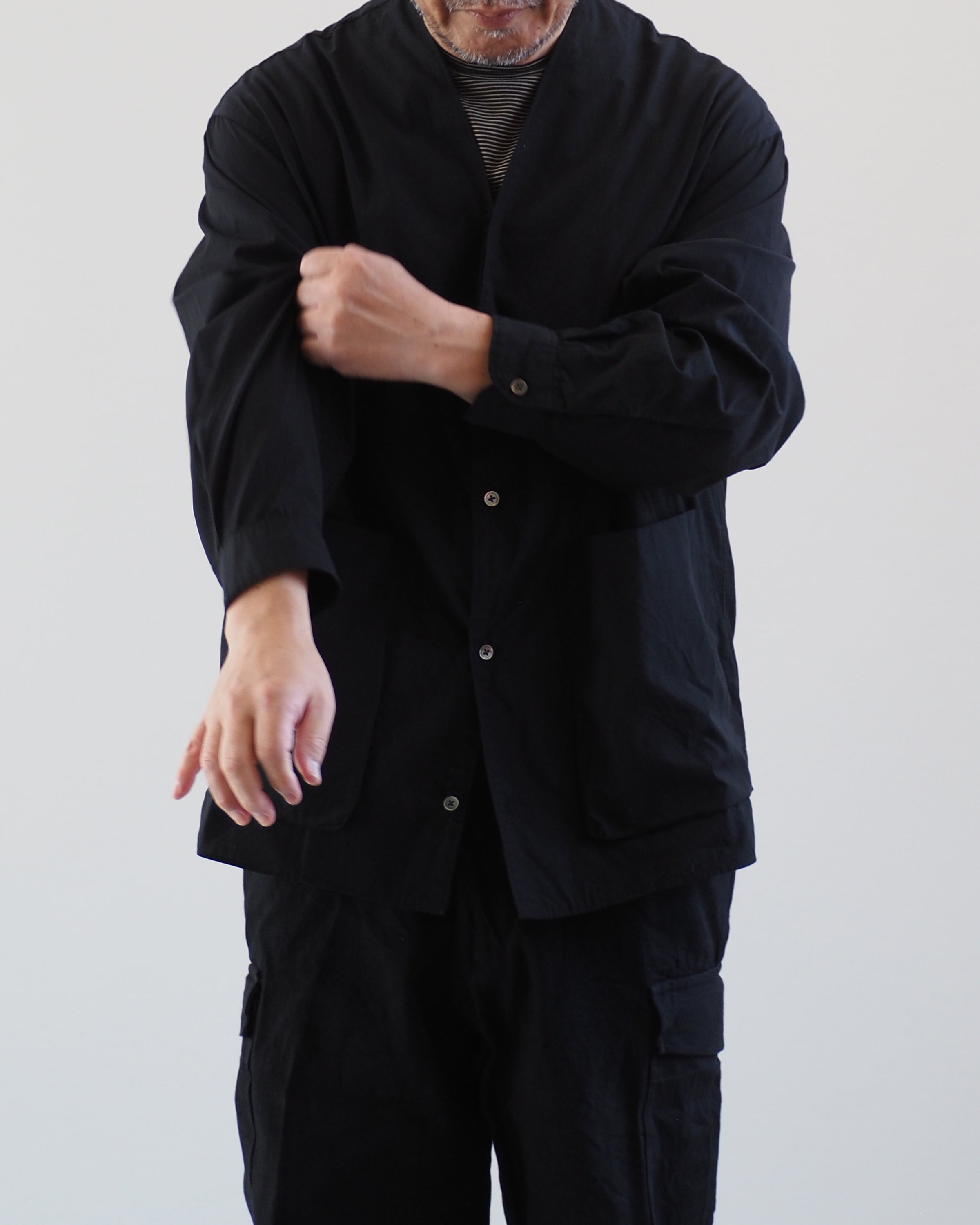 Chambray Cardigan Shirt OliveBeige