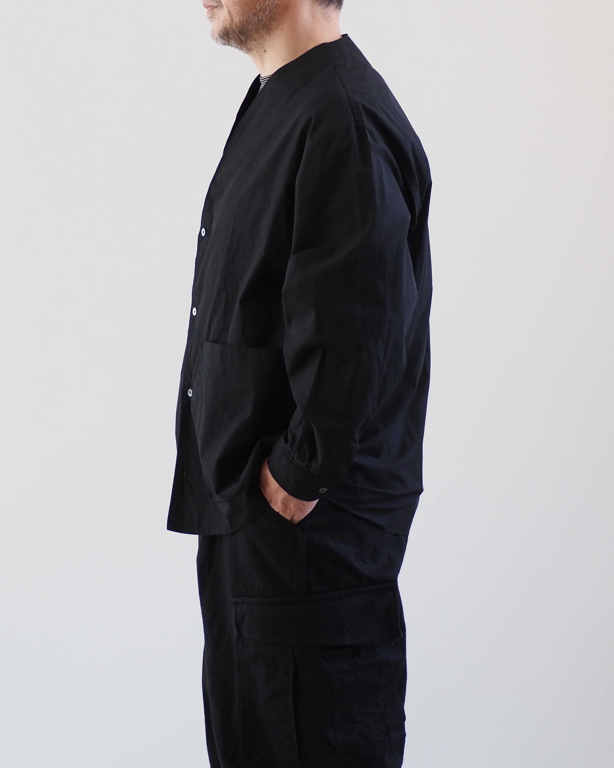 Chambray Cardigan Shirt OliveBeige