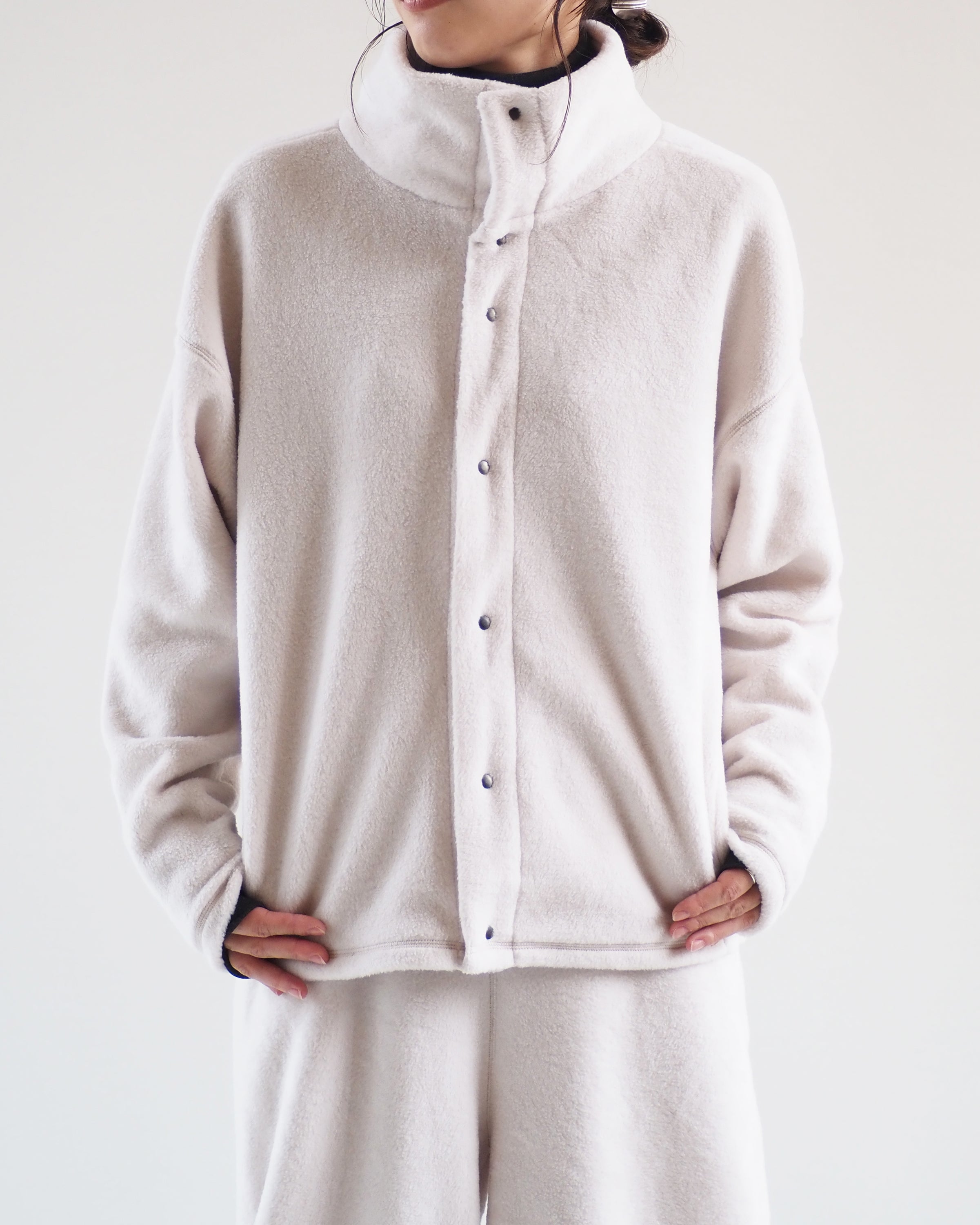 ALWEL FLEECE BUTTON JACKET,Oatmeal