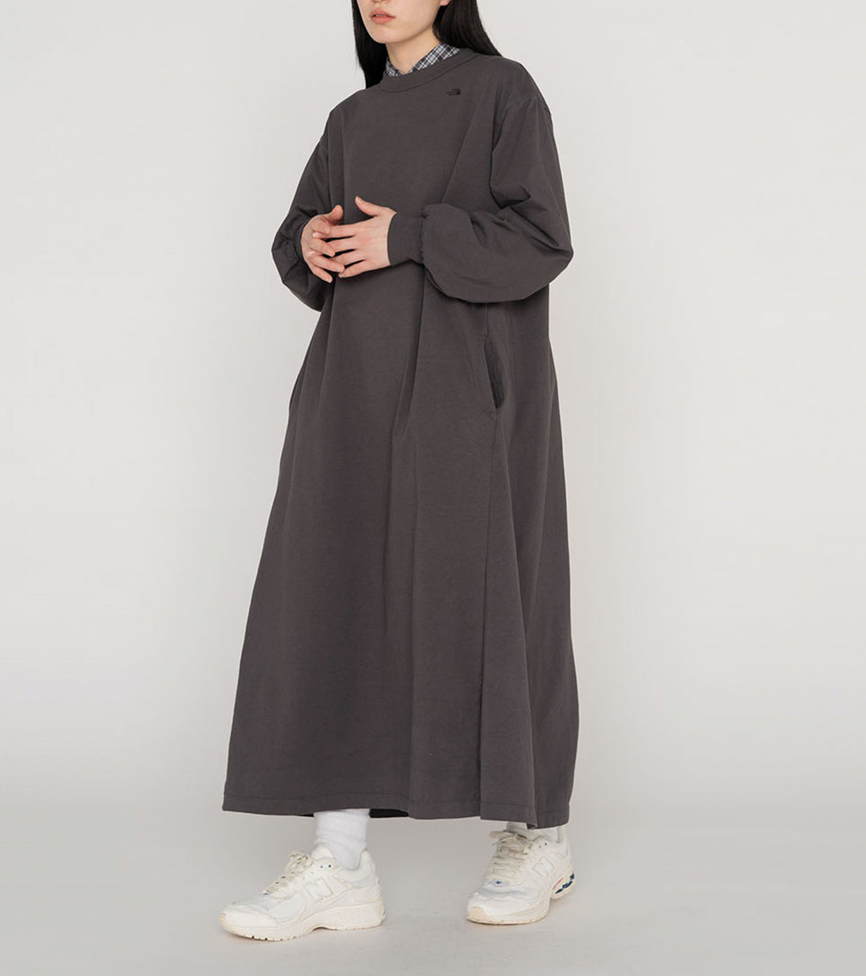 5.5 oz Long Sleeve Dress, Asphalt Gray