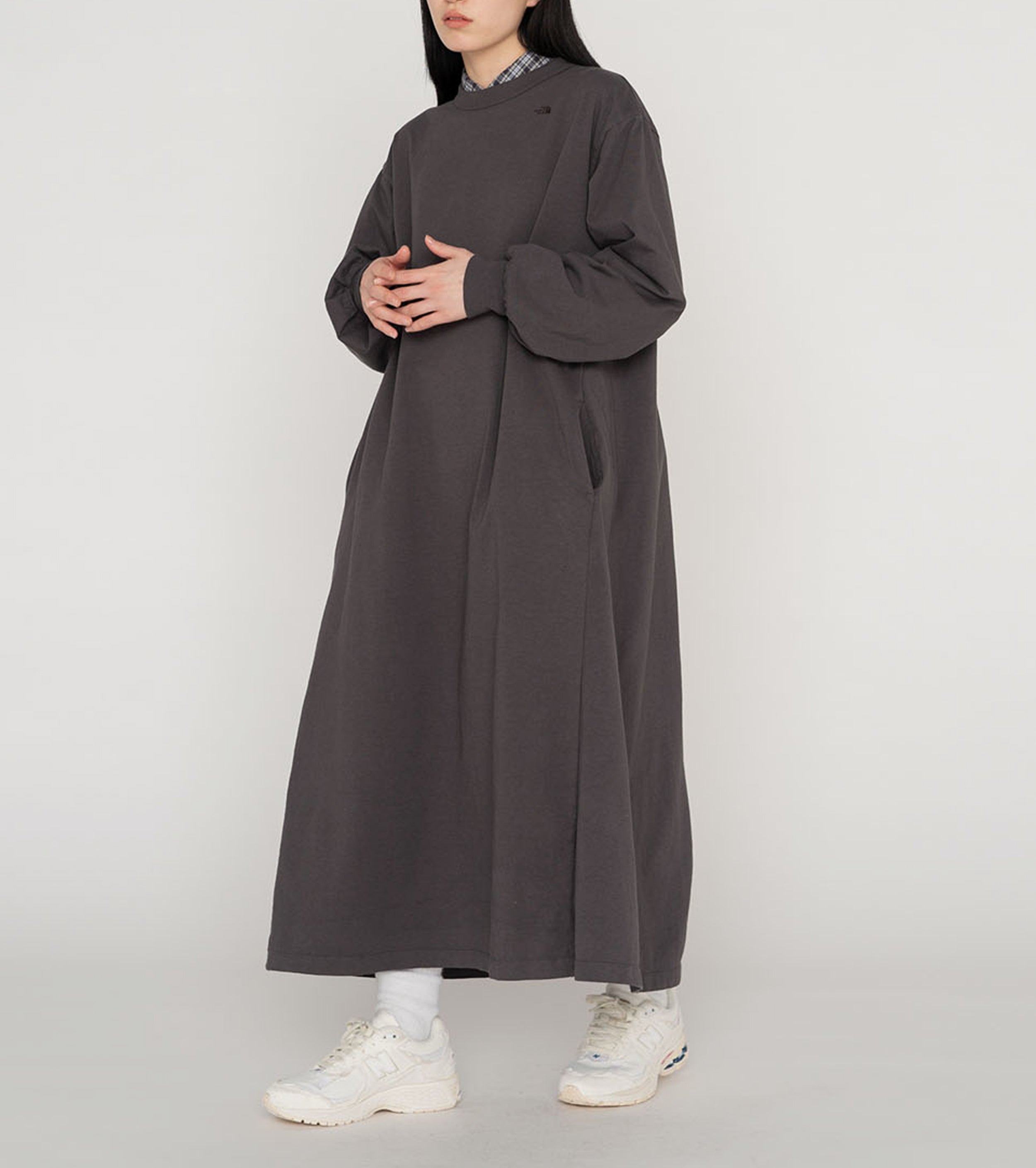 5.5 oz Long Sleeve Dress, Asphalt Gray