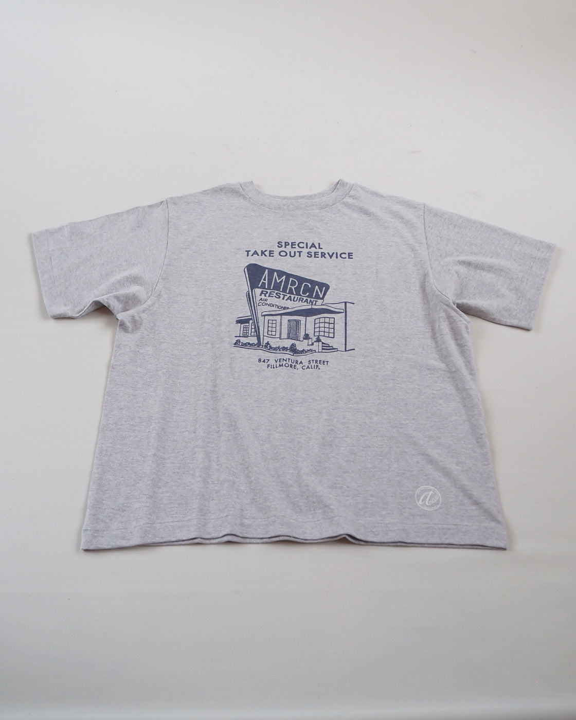 Souvenir Print Seamless Tee Shirt, Gray