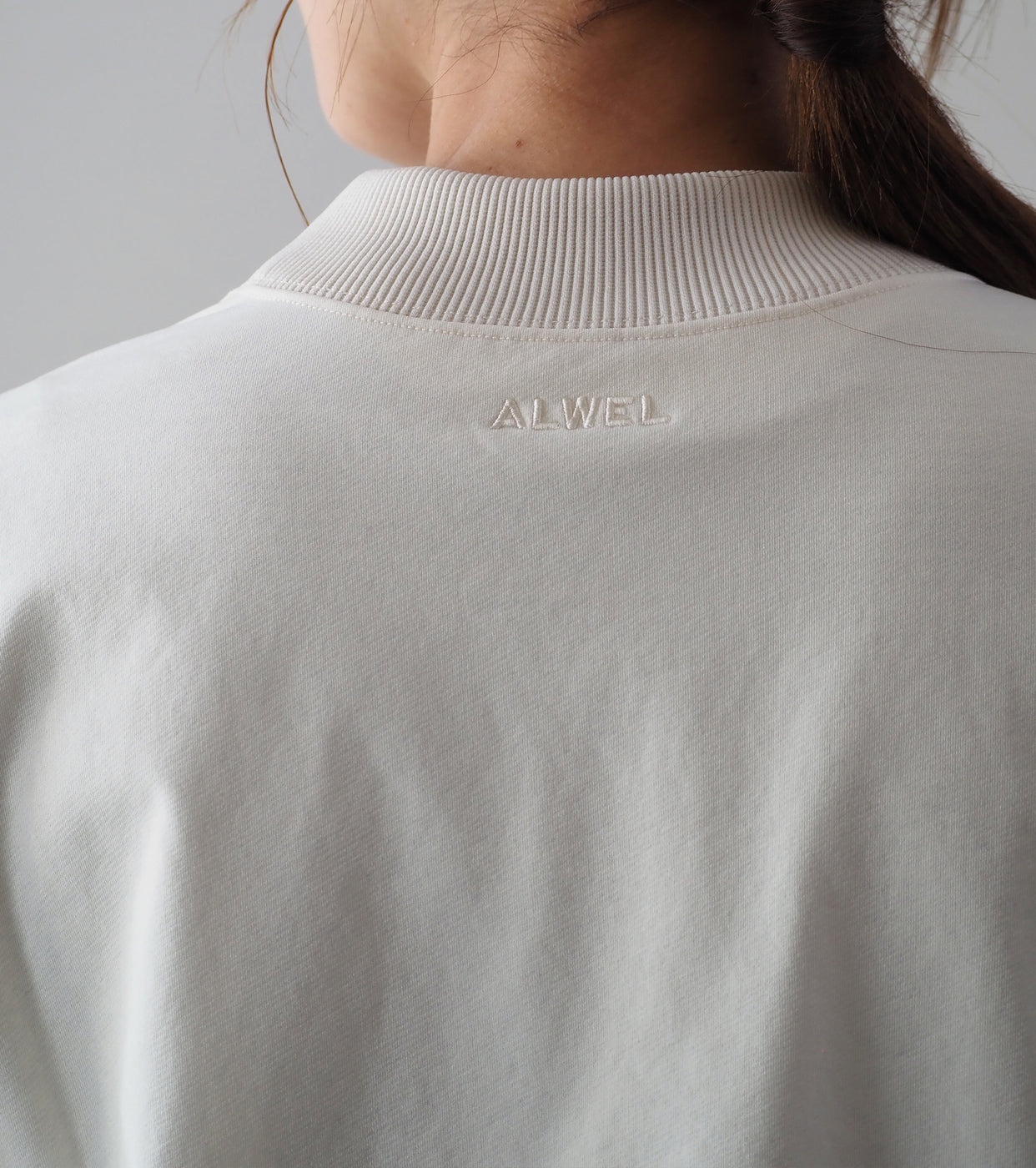 ALWEL Cropped Crew Poncho,Cloud Cream