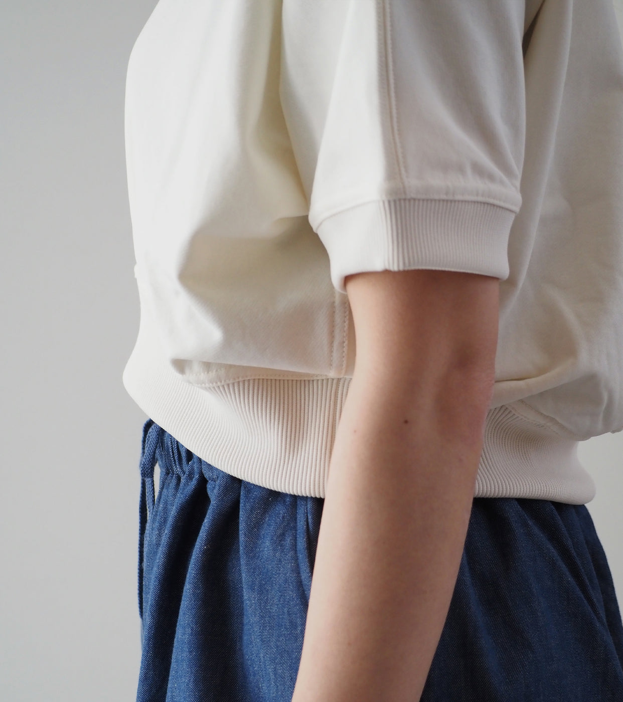 ALWEL Cropped Crew Poncho,Cloud Cream
