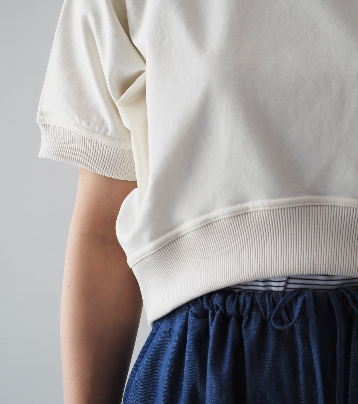 ALWEL Cropped Crew Poncho,Cloud Cream
