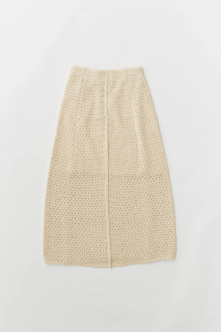 Unfil double honeycomb mesh knit skirt, Ecru