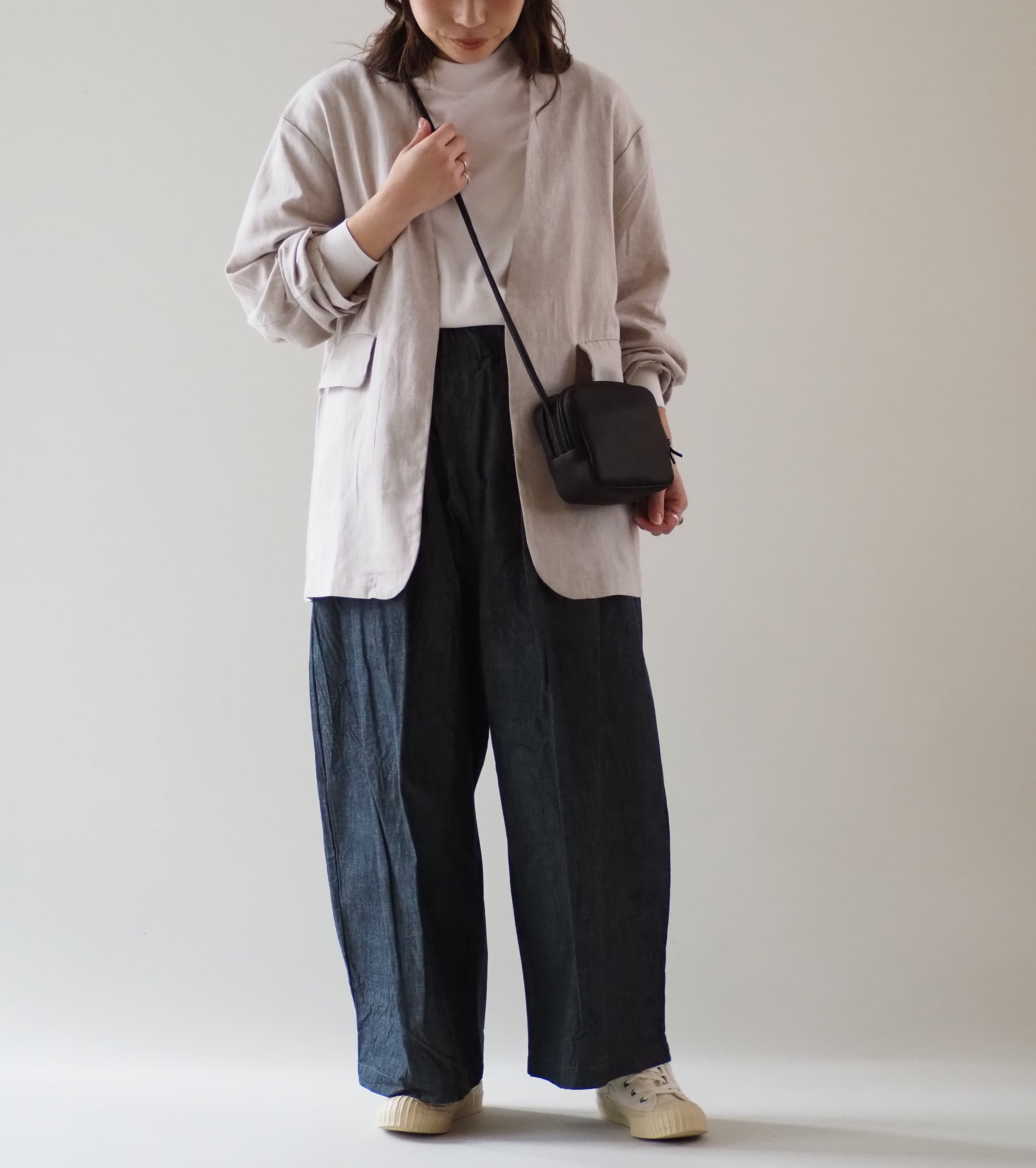 Yarmo Oversized No Collar Work Jacket, Beige