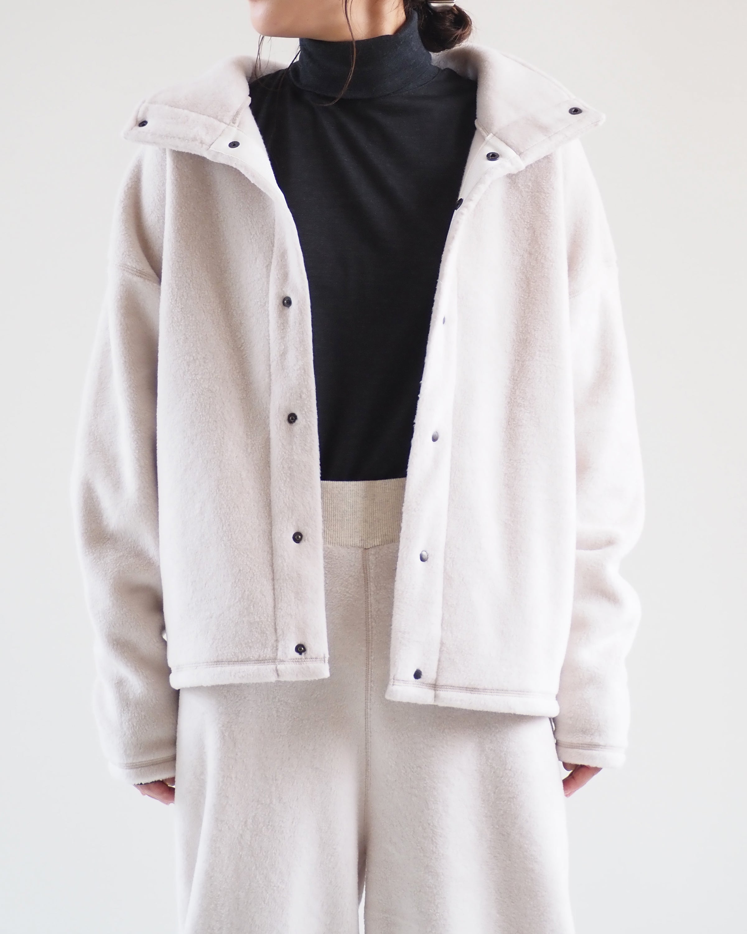 ALWEL FLEECE BUTTON JACKET,Oatmeal