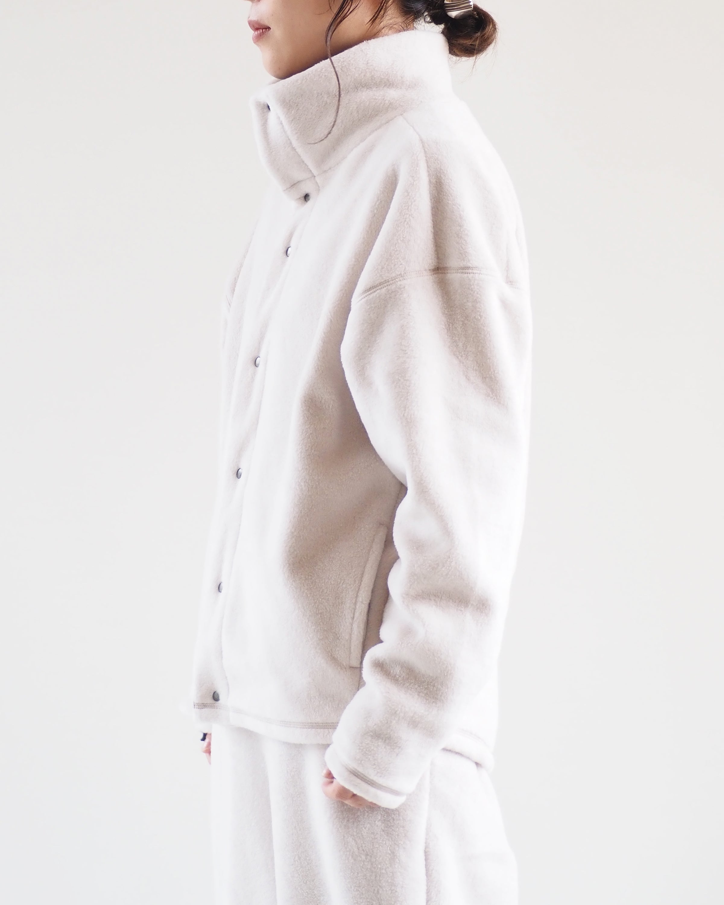 ALWEL FLEECE BUTTON JACKET,Oatmeal