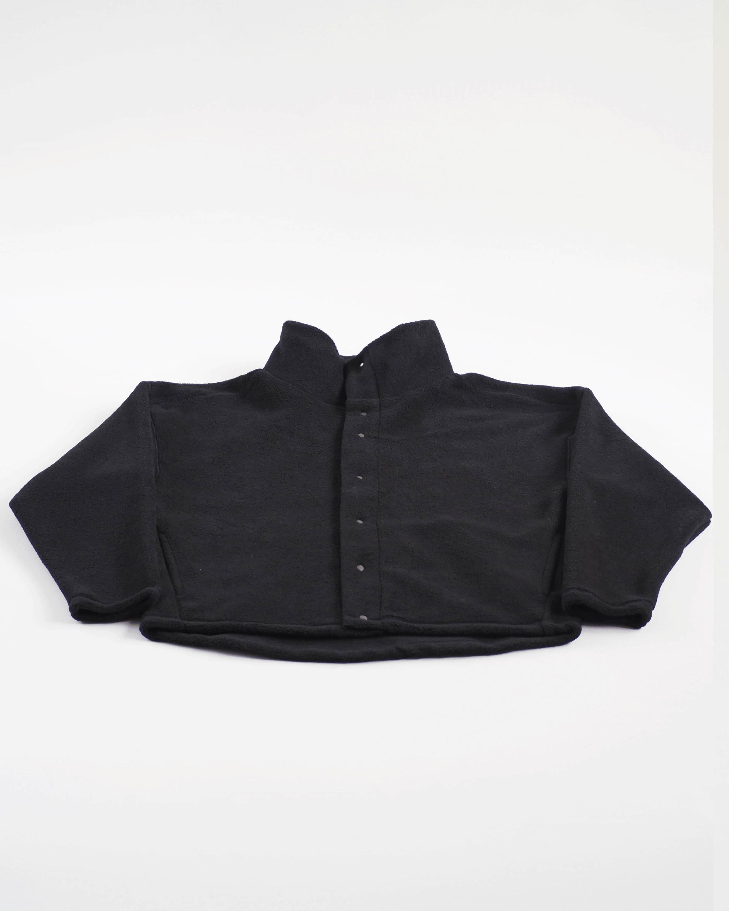 ALWEL FLEECE BUTTON JACKET,Black