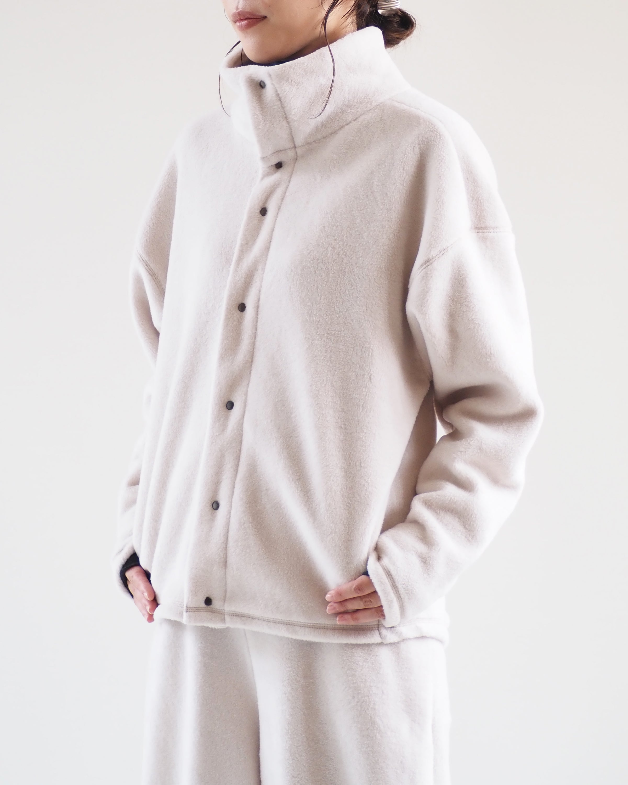 ALWEL FLEECE BUTTON JACKET,Oatmeal