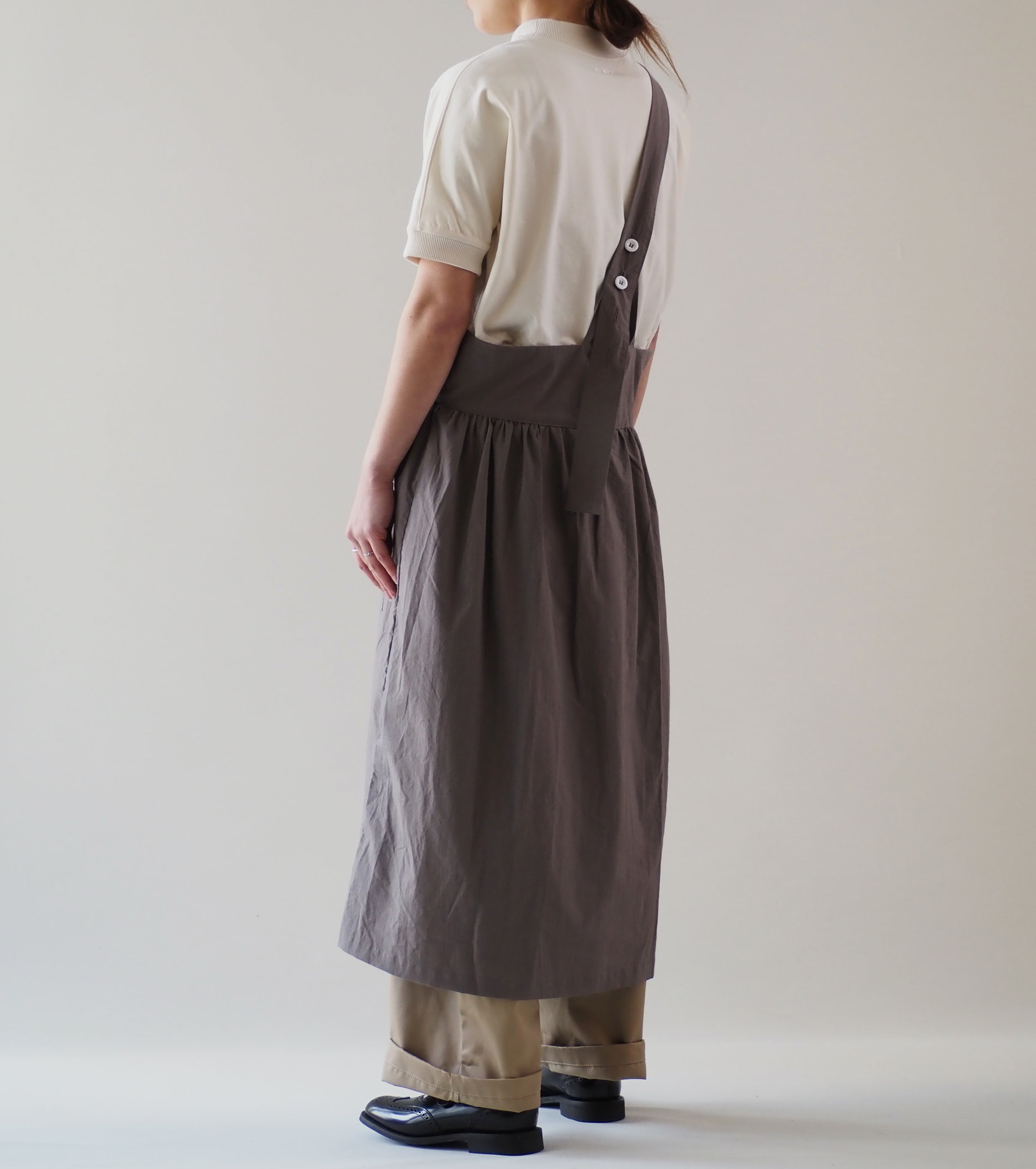 Yarmo One Shoulder Apron Skirt, Stone
