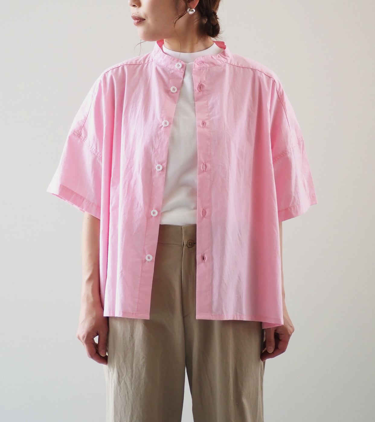 Yarmo Side Open Boxy Shirts, Pink