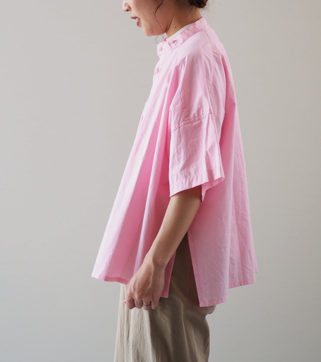 Yarmo Side Open Boxy Shirts, Pink
