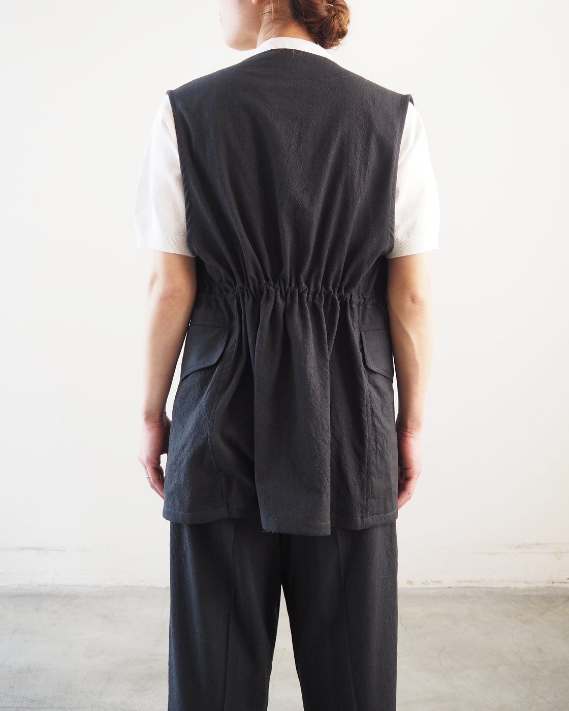 Wool, rayon, silk 43 vest, Heather Charcoal