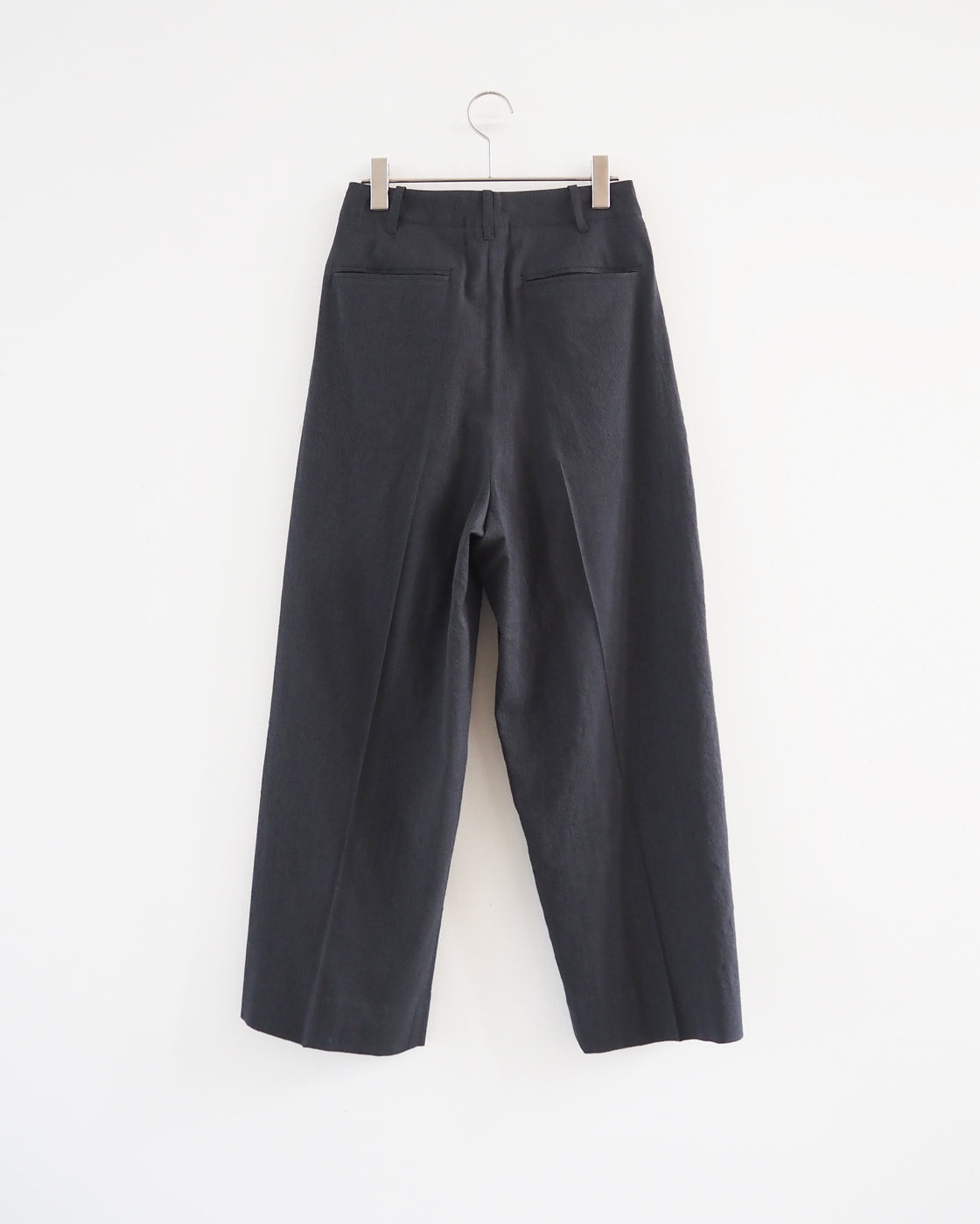 Wool, rayon and silk super wide slacks, Heather Charcoal