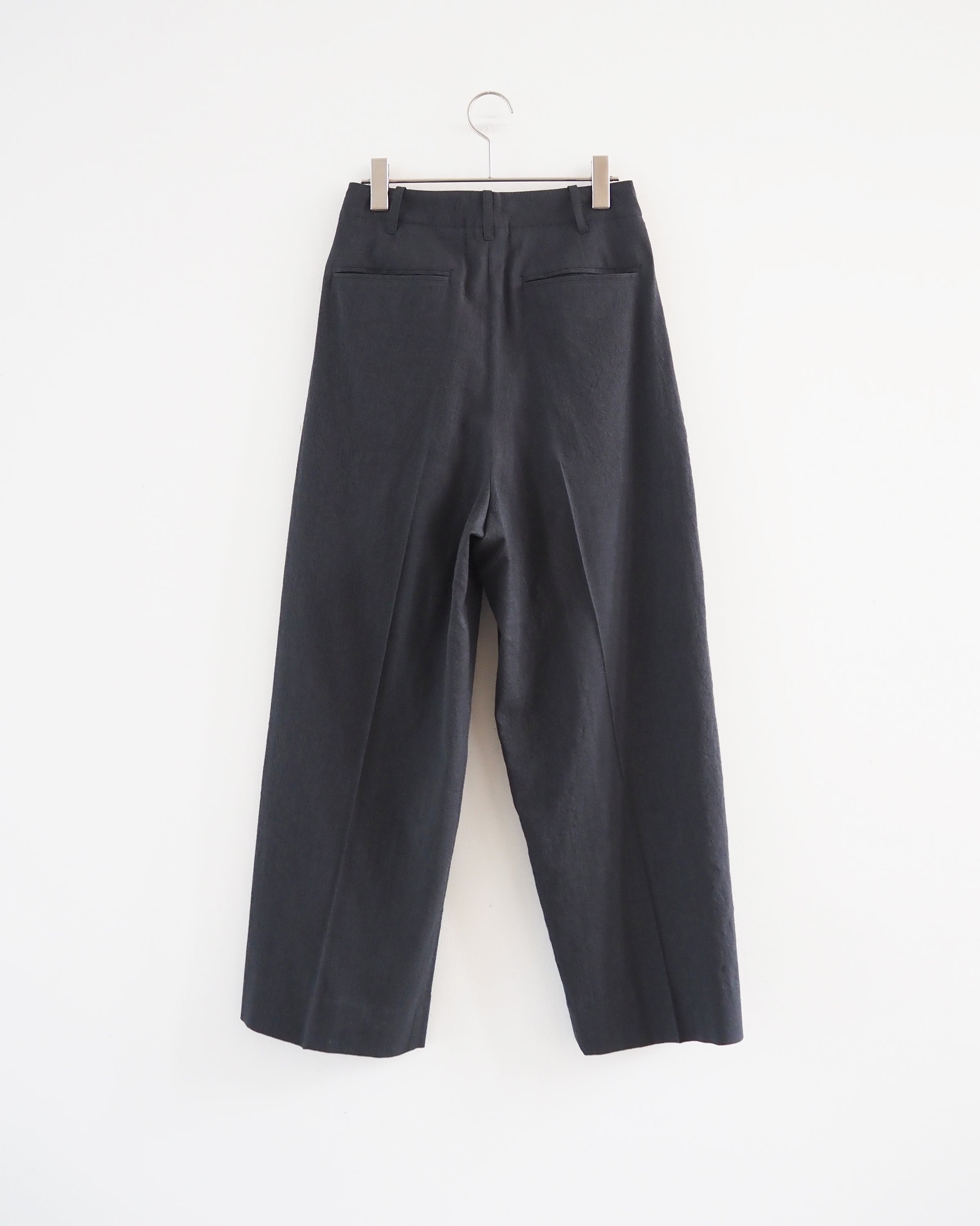 Wool, rayon and silk super wide slacks, Heather Charcoal