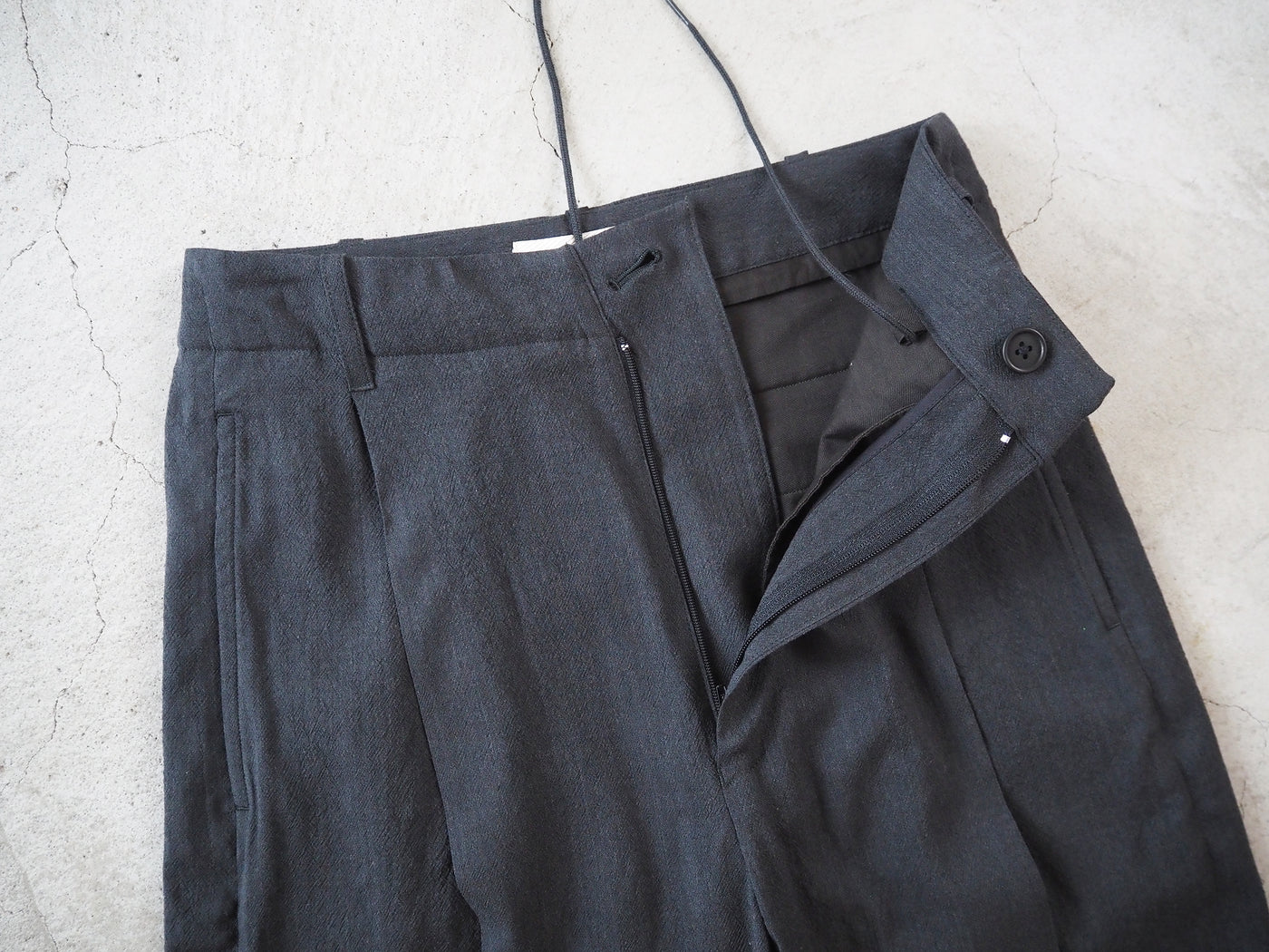 Wool, rayon and silk super wide slacks, Heather Charcoal