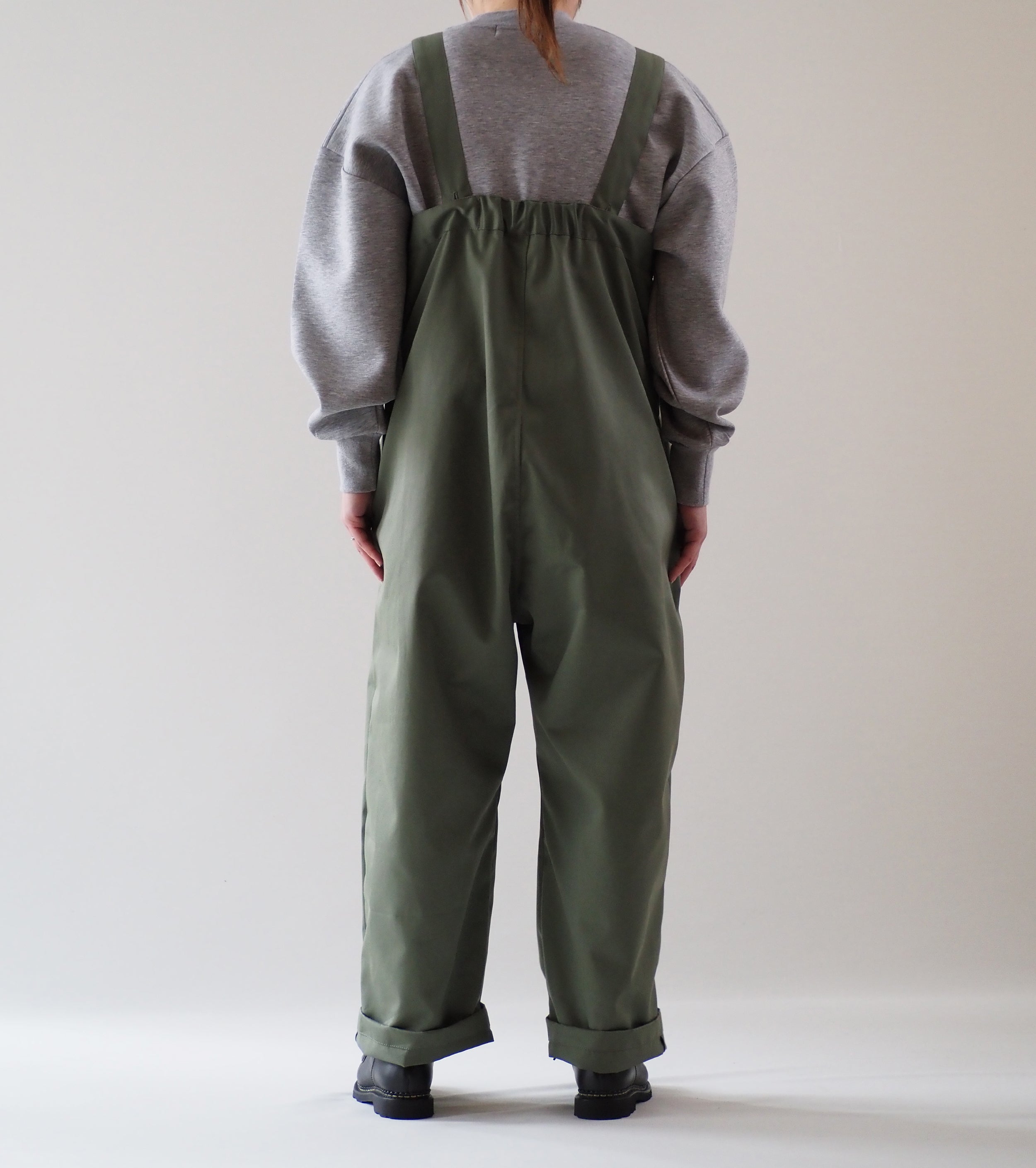 Yarmo High Rise Brace Trousers, Military Green